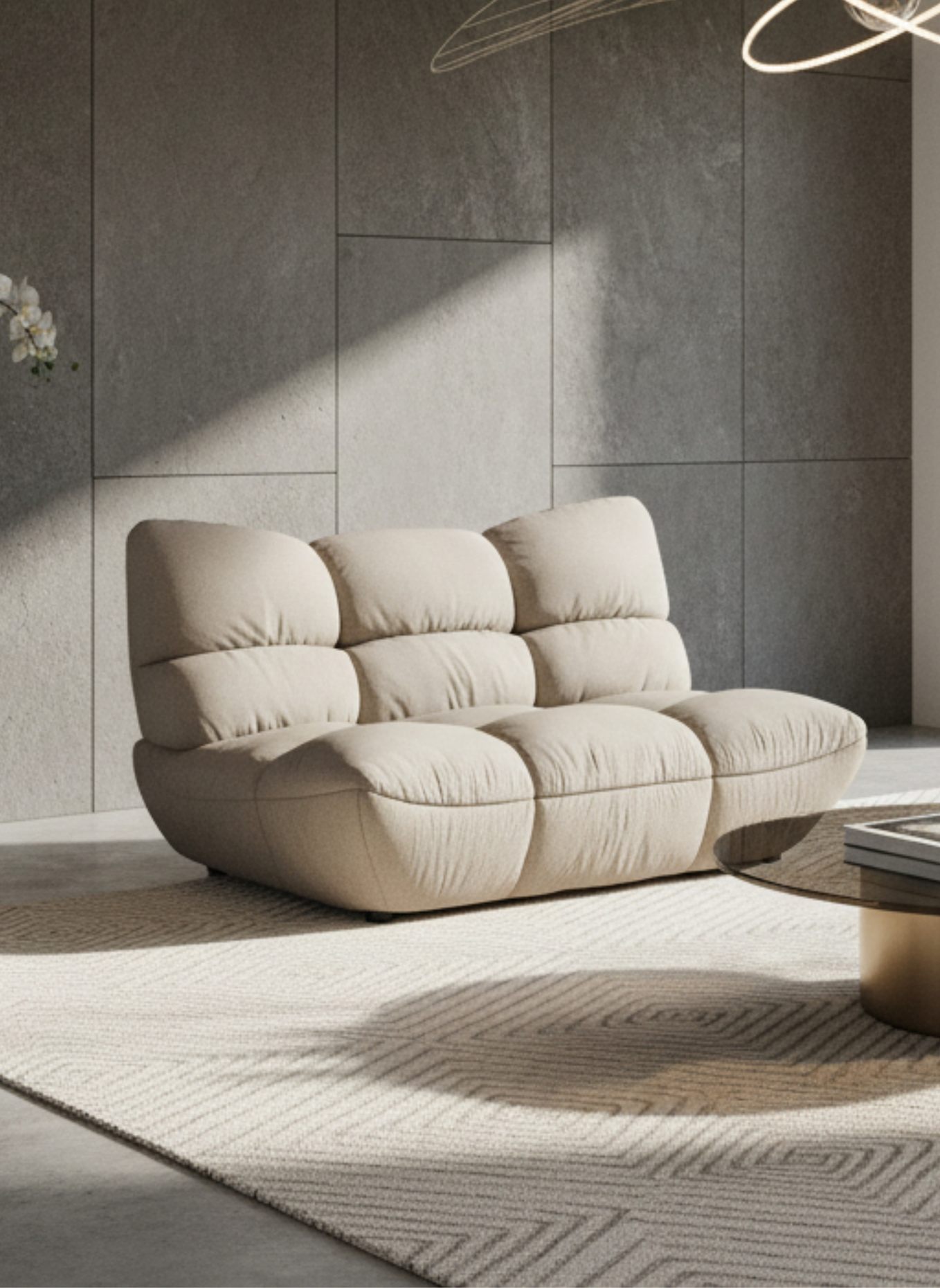 nydo Pomodoro 2-Sitzer Sofa Flachgewebe: TAUPE