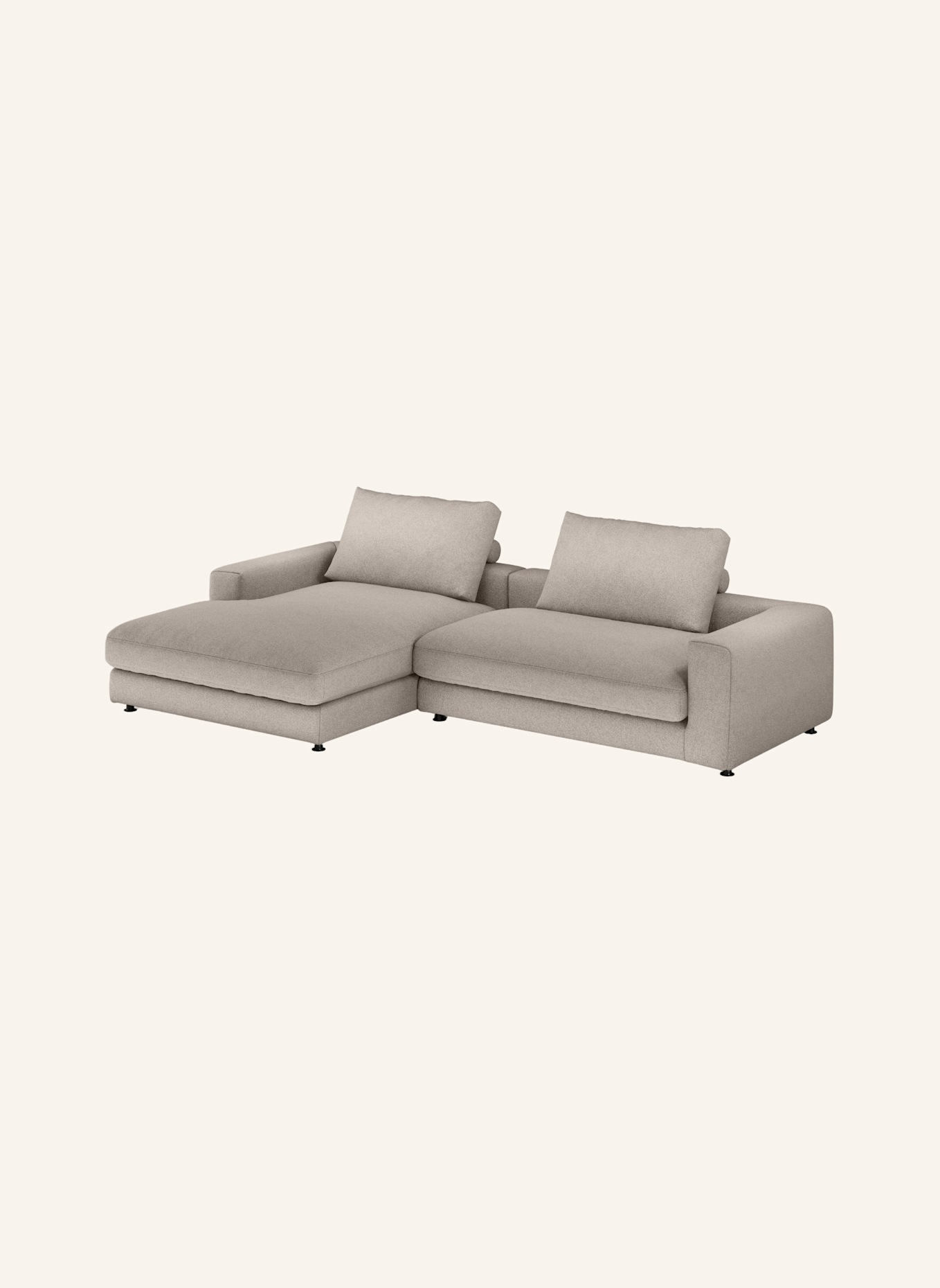 nydo Ecksofa XL MOSLER, links, Flachgewebe: TAUPE