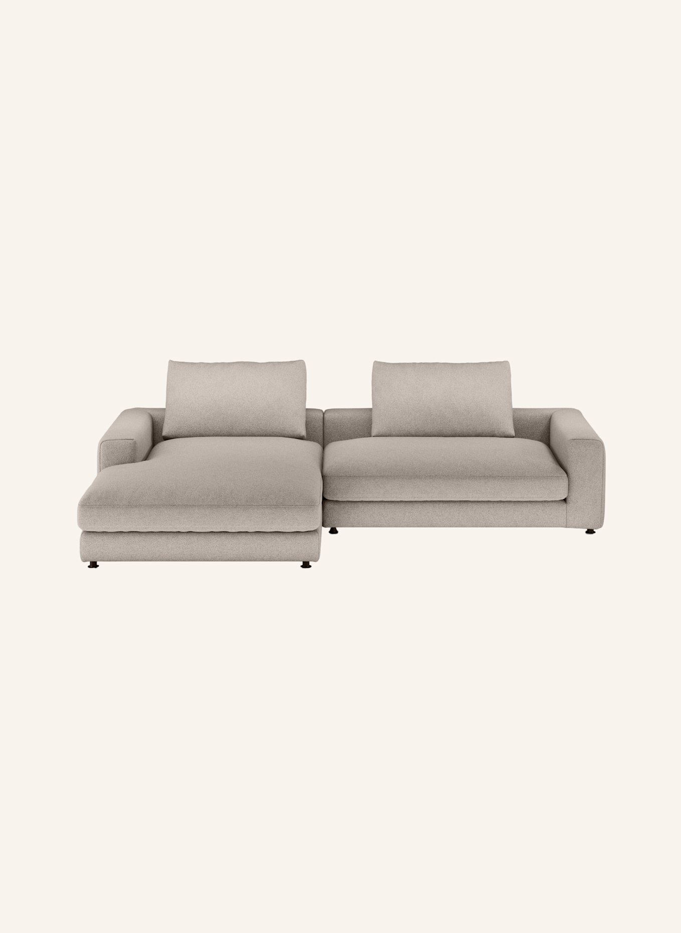 nydo Ecksofa XL MOSLER, links, Flachgewebe: TAUPE
