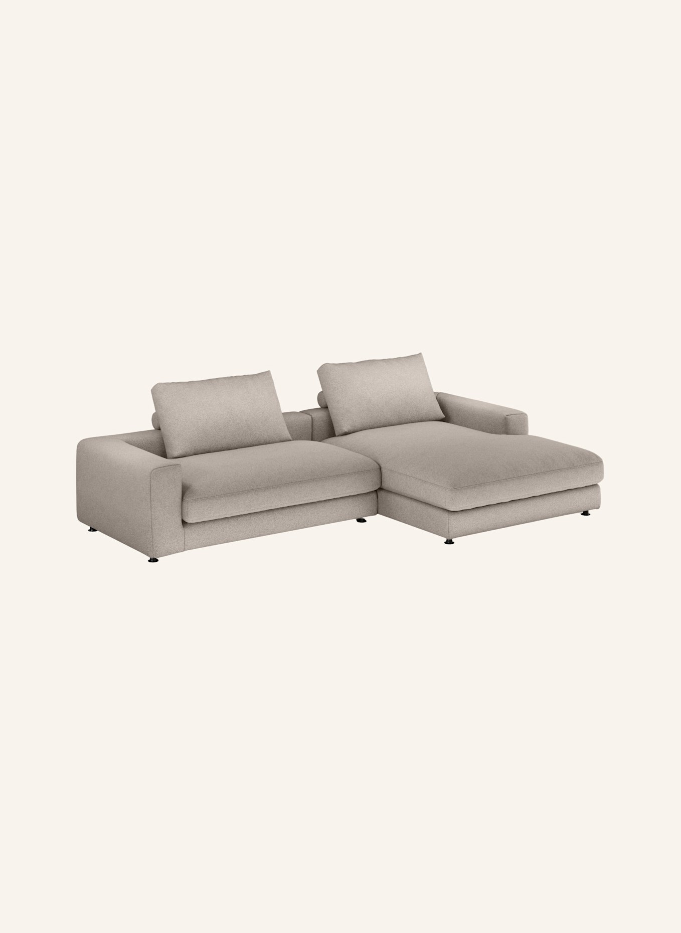 nydo Ecksofa XL MOSLER, rechts, Flachgewebe: TAUPE