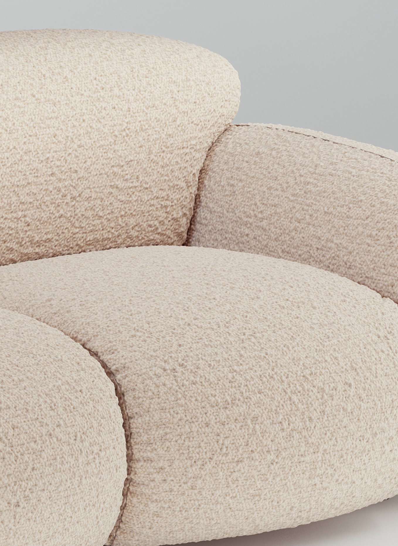 nydo 3-Sitzer Sofa MONDINO Boucle: CREME