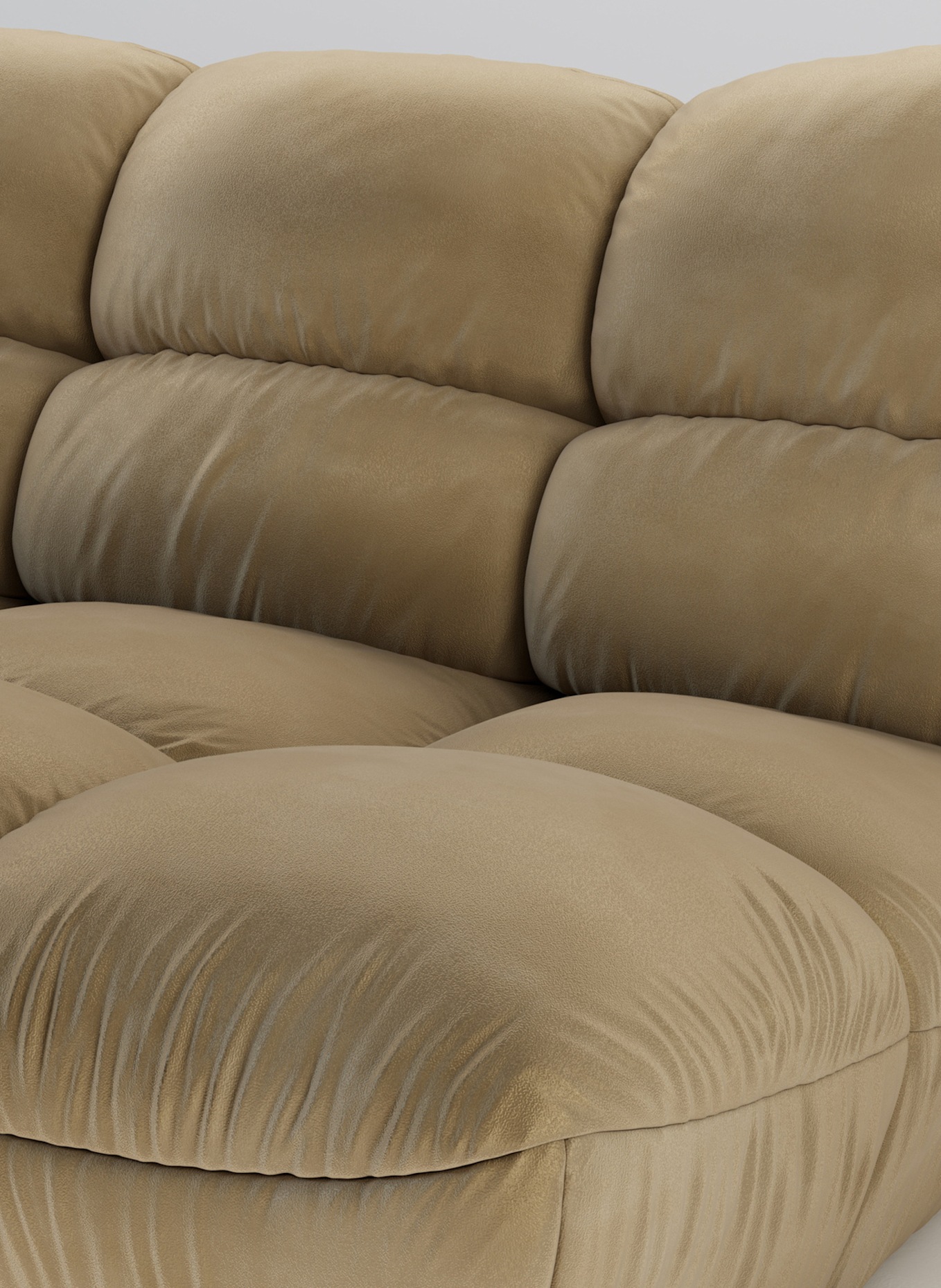 nydo 3-Sitzer Sofa POMODORO Velours: TAUPE