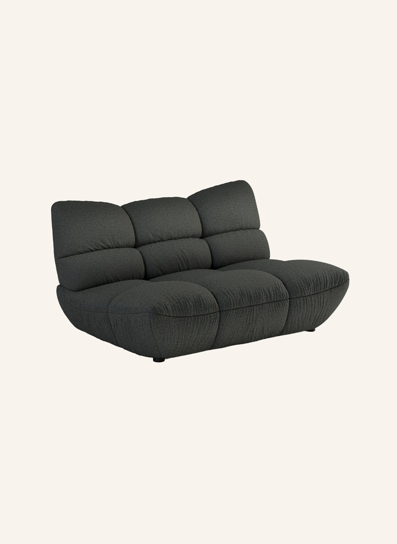 nydo 2-Sitzer Sofa POMODORO Flachgewebe: DUNKELGRAU