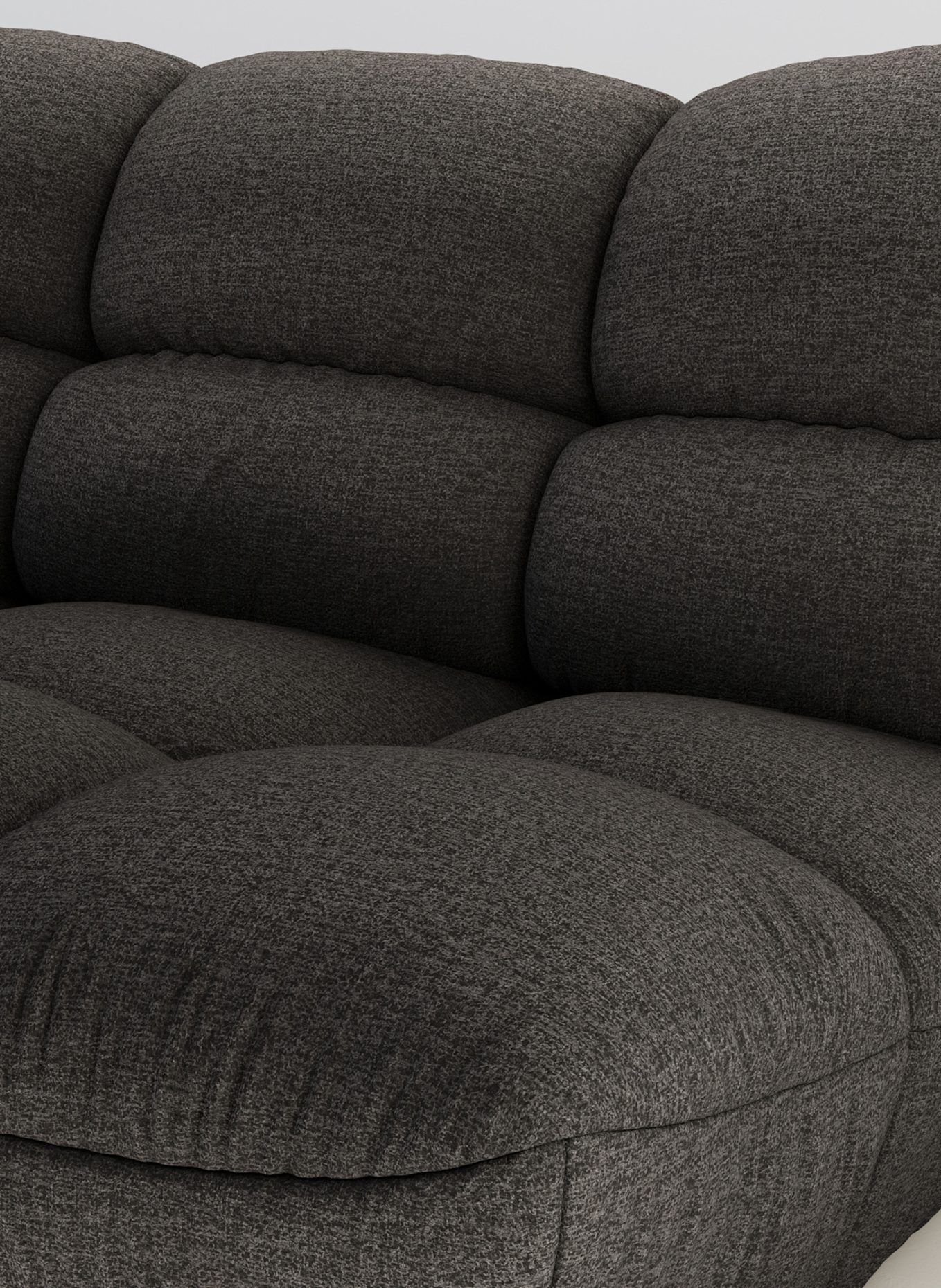 nydo 2-Sitzer Sofa POMODORO Flachgewebe: DUNKELGRAU