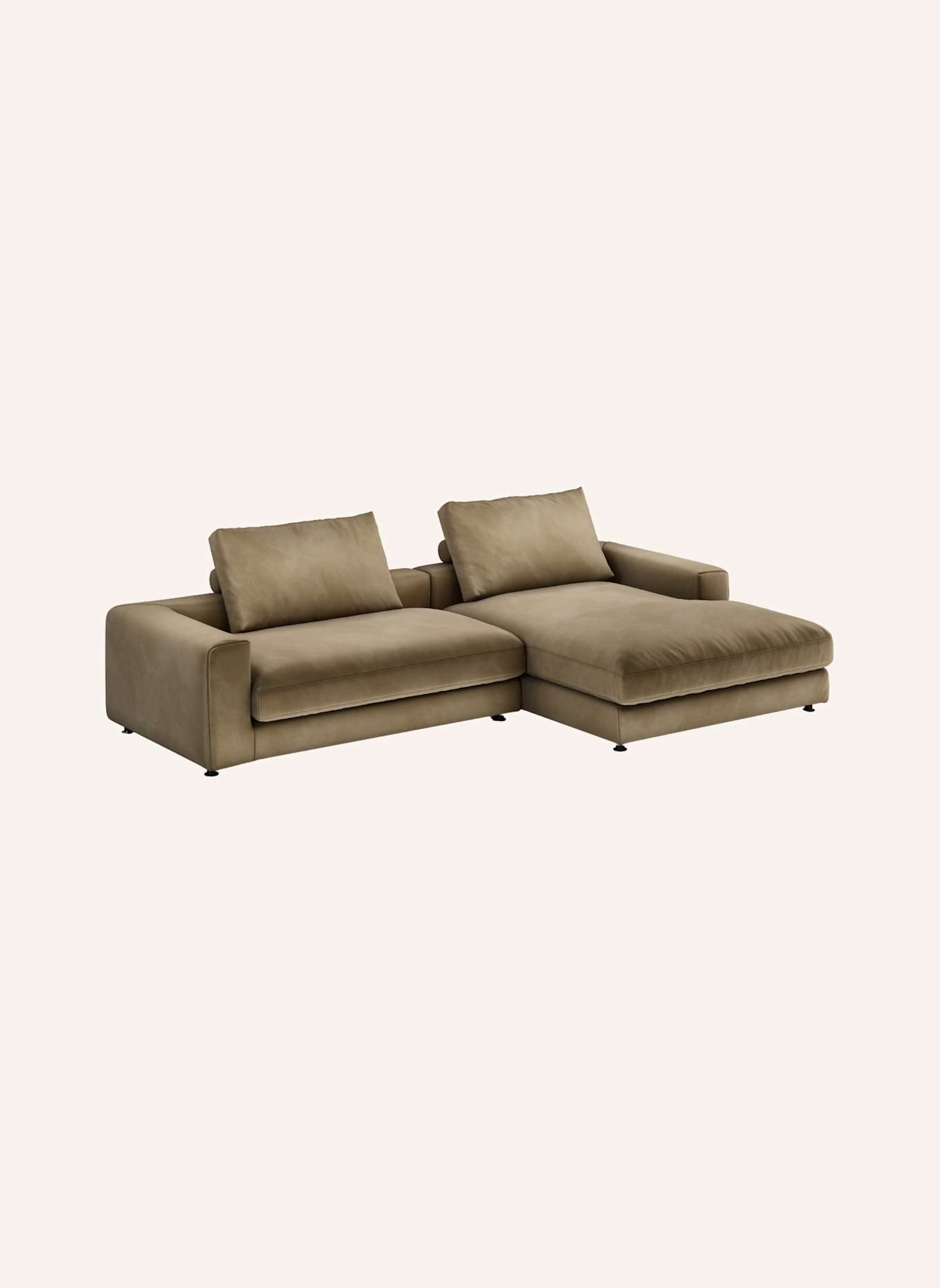nydo Ecksofa XL MOSLER, rechts, Velours: TAUPE