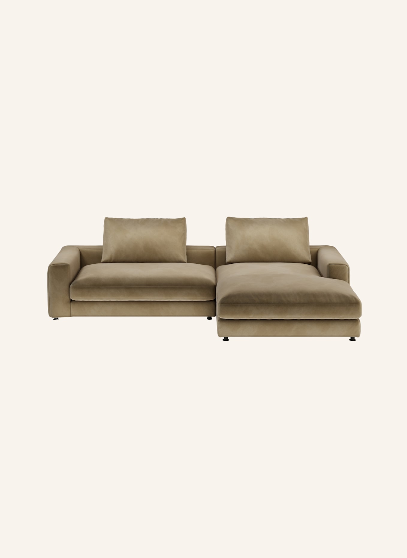 nydo Ecksofa XL MOSLER, rechts, Velours: TAUPE