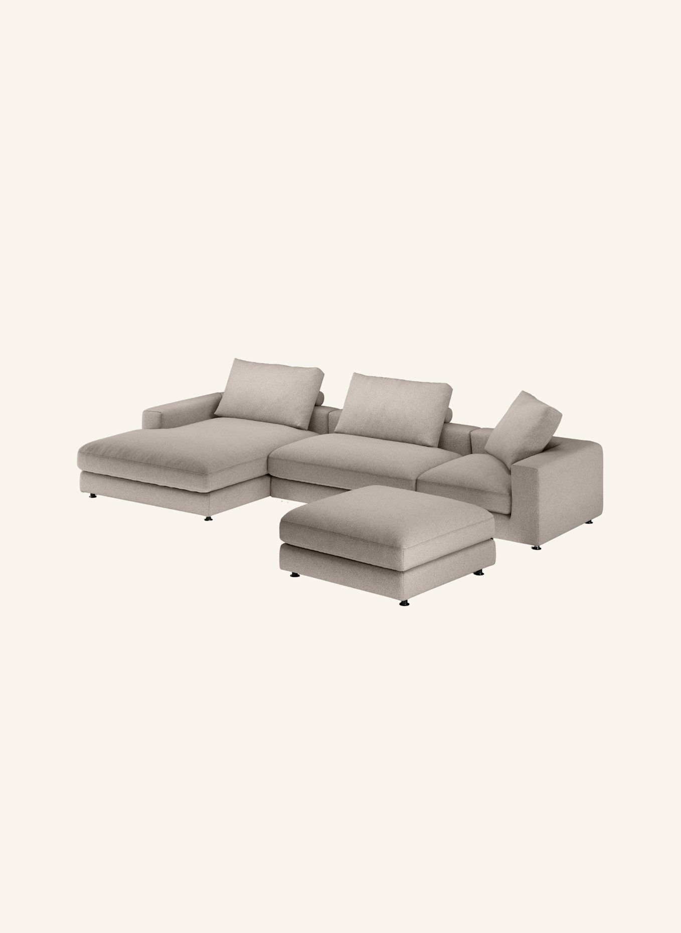 nydo Wohnlandschaft MOSLER, links, Flachgewebe: TAUPE