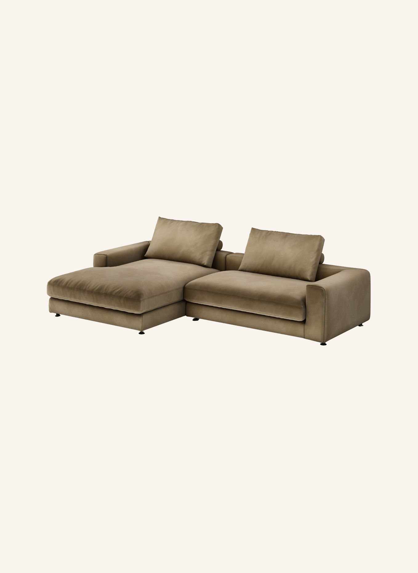 nydo Ecksofa XL MOSLER, links, Velours: TAUPE