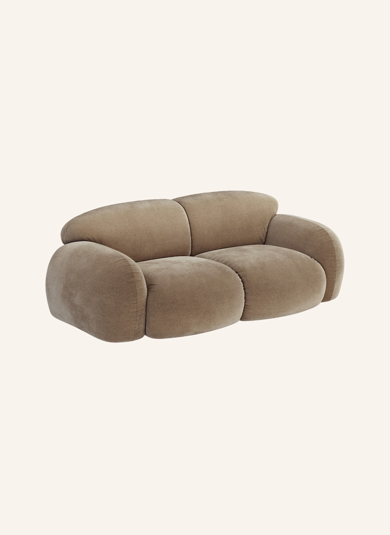 nydo 2-Sitzer Sofa MONDINO Velours: TAUPE