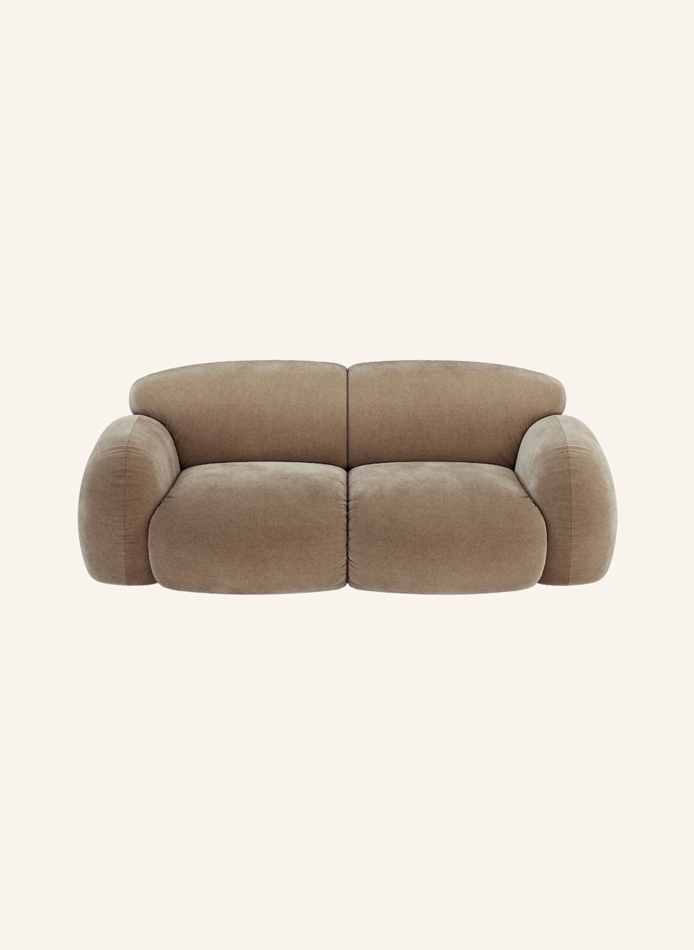 nydo 2-Sitzer Sofa MONDINO Velours: TAUPE