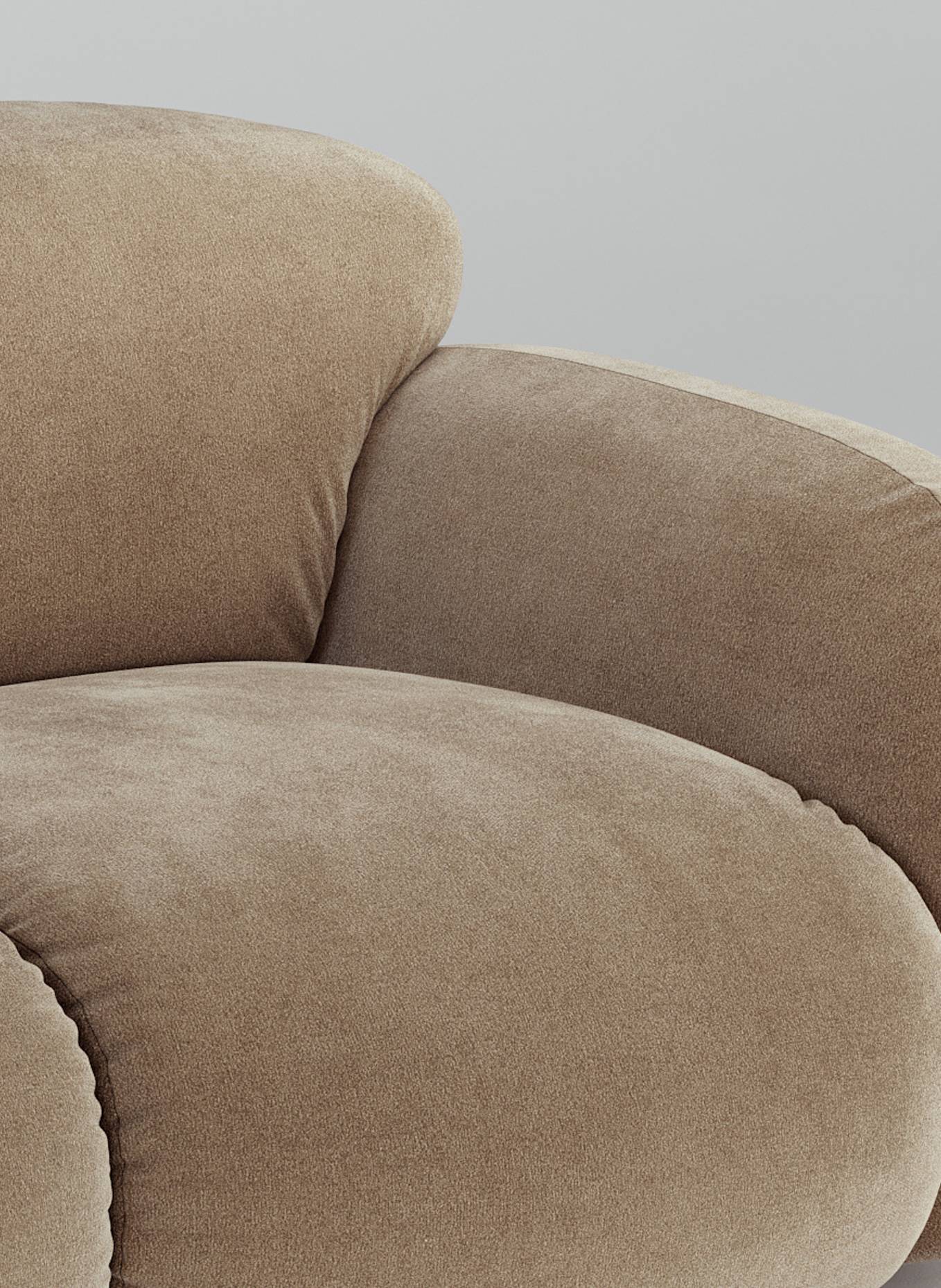 nydo 2-Sitzer Sofa MONDINO Velours: TAUPE