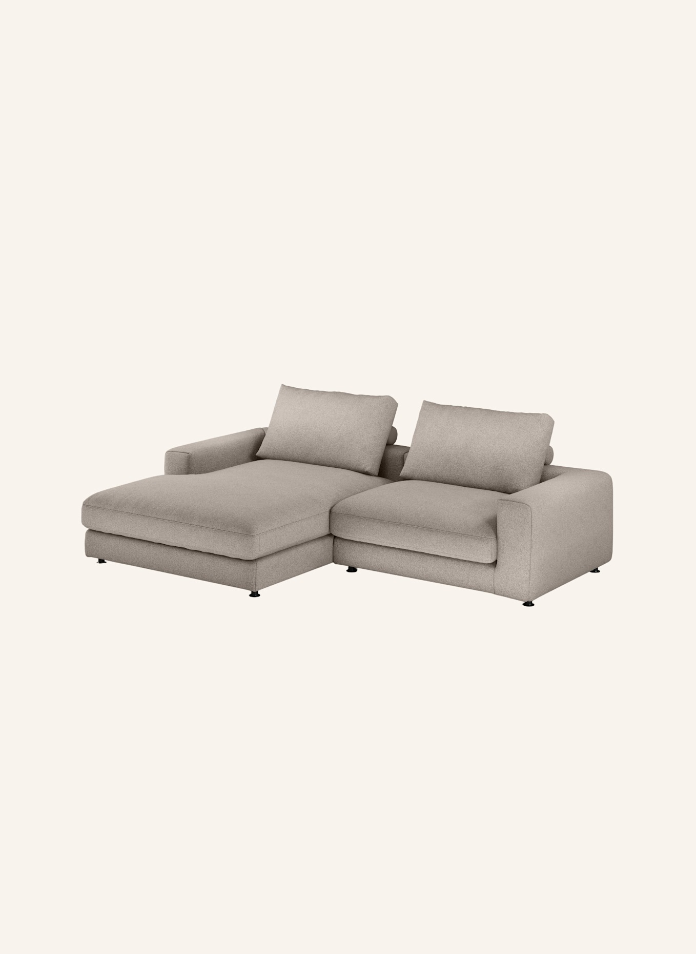nydo 3-Sitzer Ecksofa MOSLER, links, Flachgewebe: TAUPE