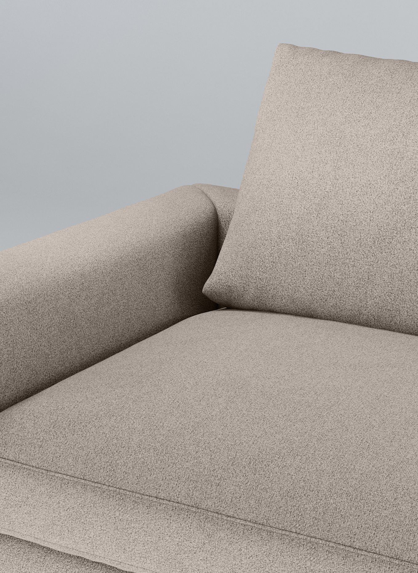 nydo 3-Sitzer Ecksofa MOSLER, links, Flachgewebe: TAUPE