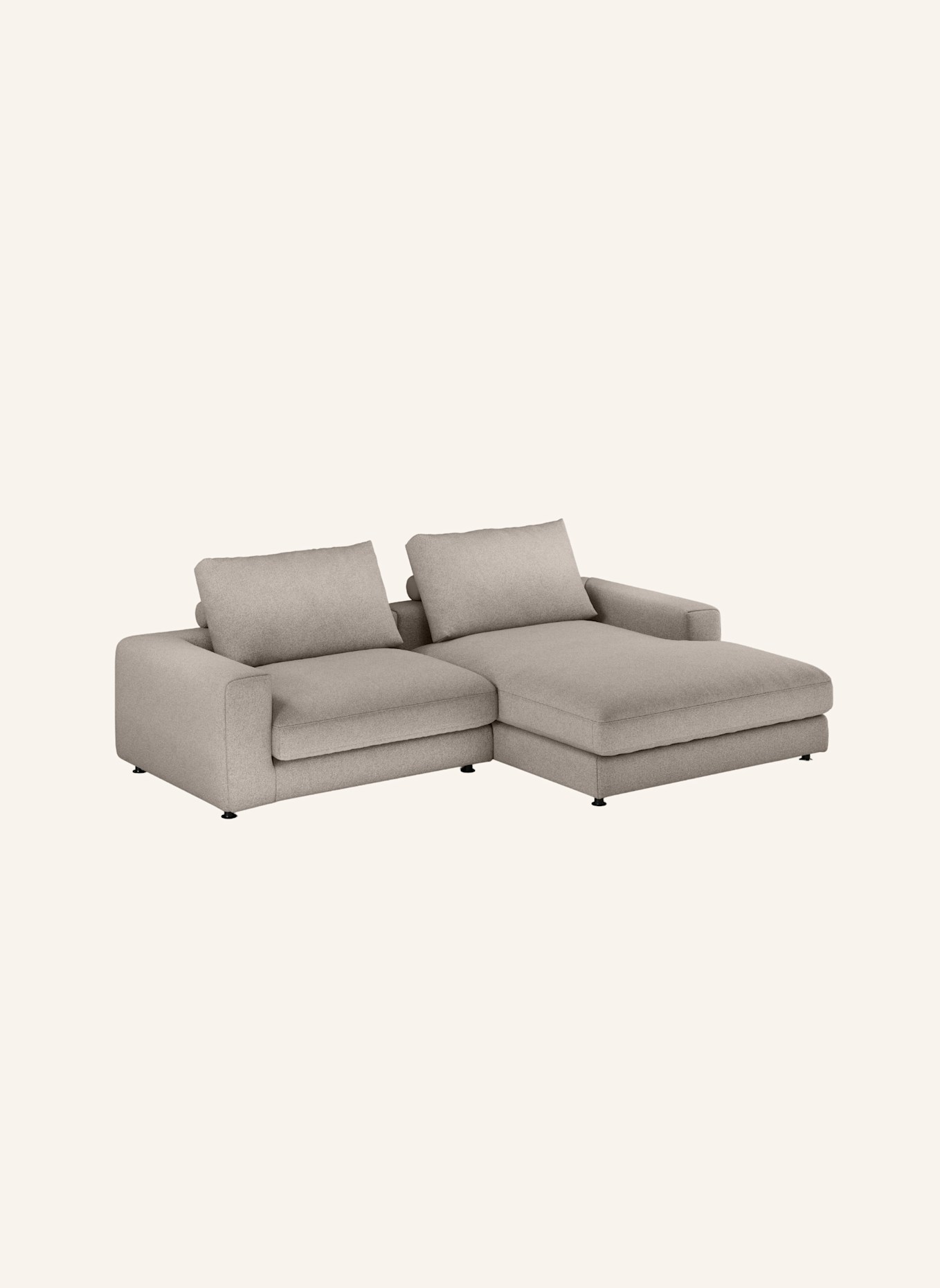 nydo 3-Sitzer Ecksofa MOSLER, rechts, Flachgewebe: TAUPE
