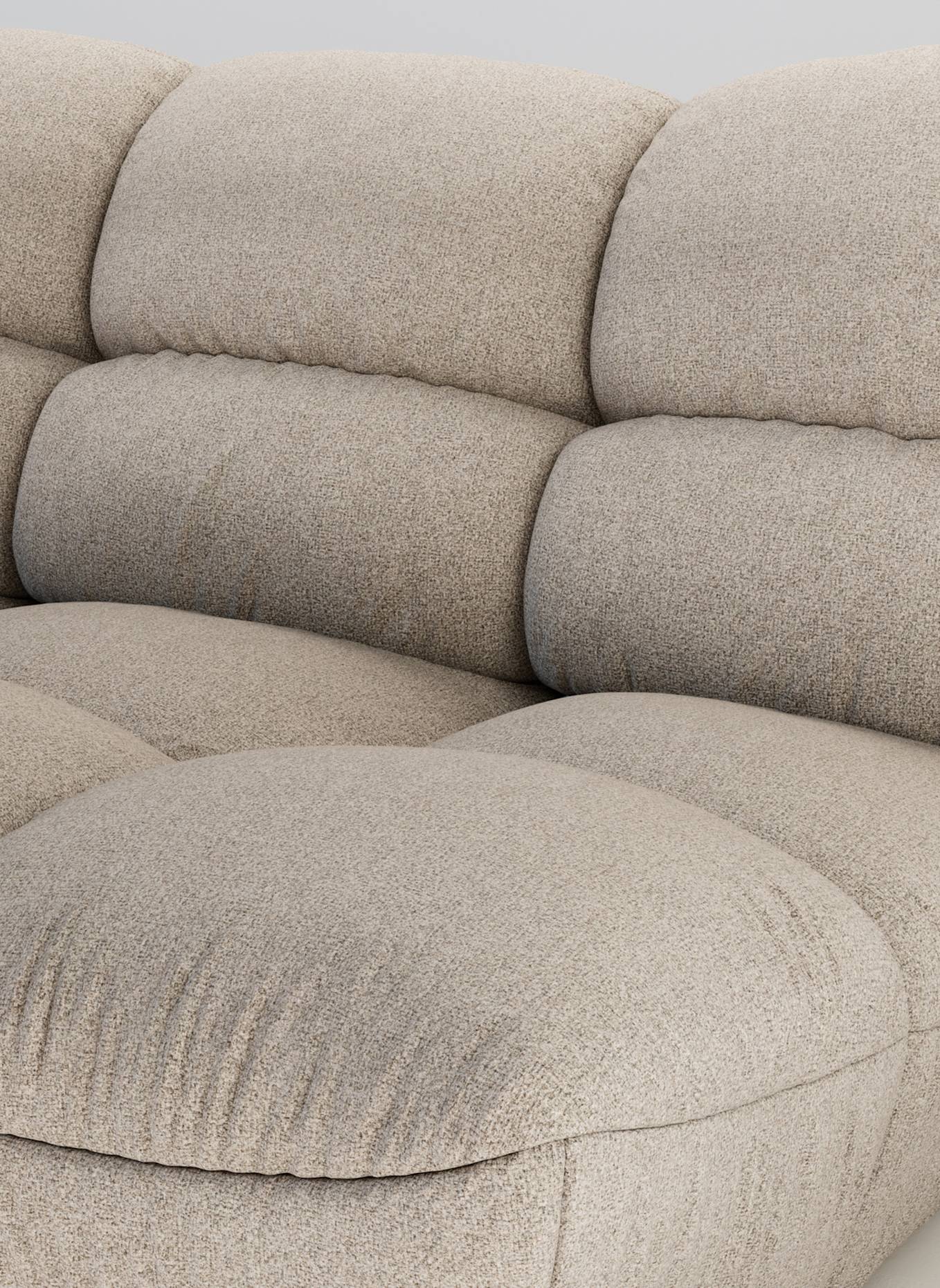 nydo 3-Sitzer Sofa POMODORO Flachgewebe: TAUPE