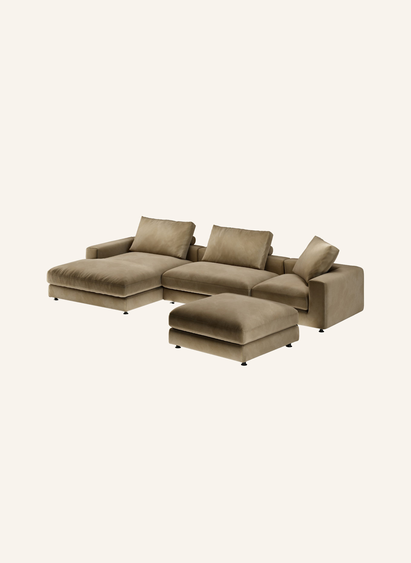 nydo Wohnlandschaft MOSLER, links, Velours: TAUPE