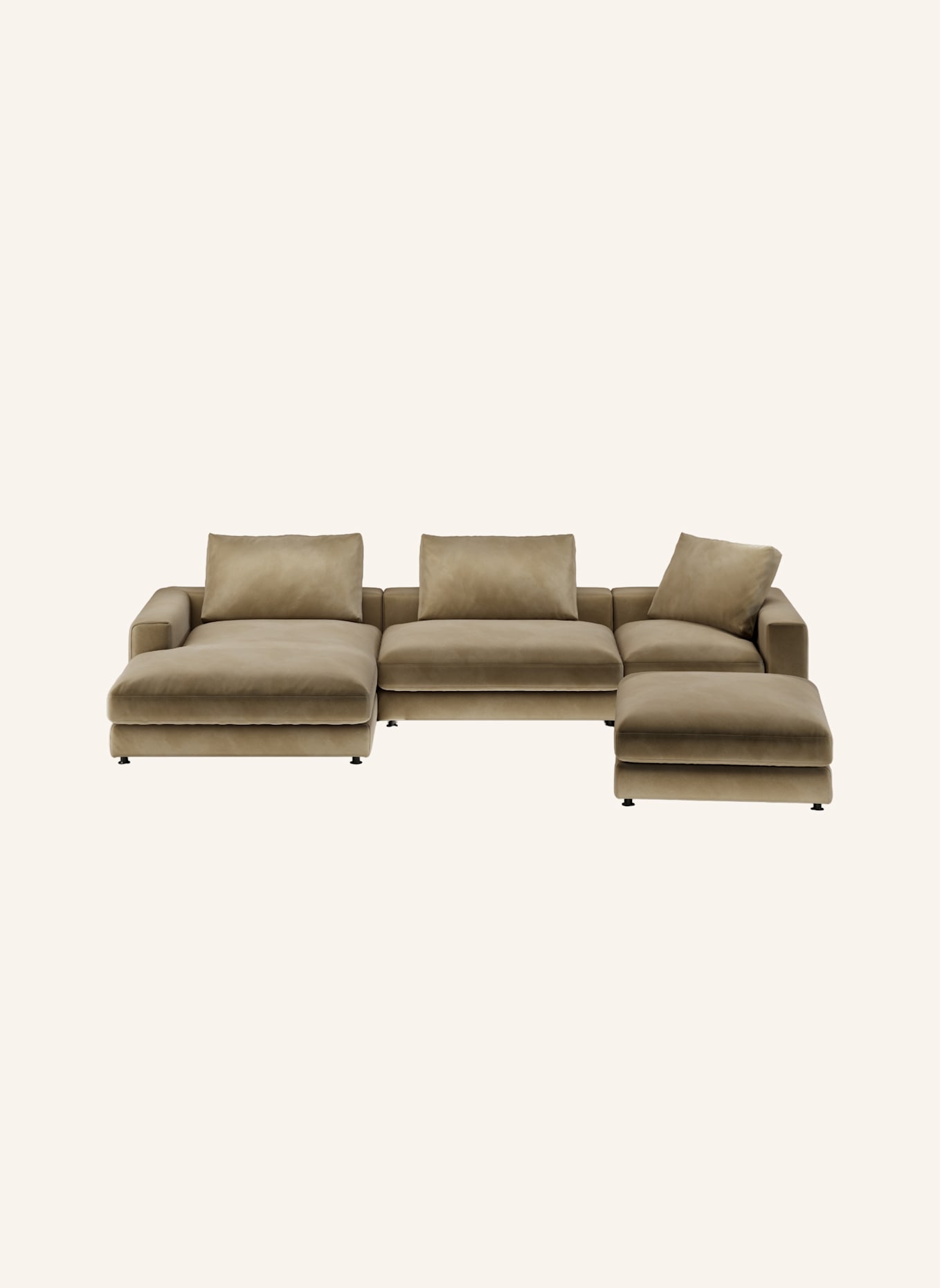 nydo Wohnlandschaft MOSLER, links, Velours: TAUPE