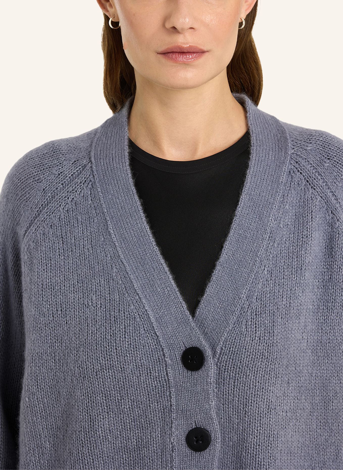 LU REN Cardigan AUSTELL aus Kaschmir und Seide: BLAU