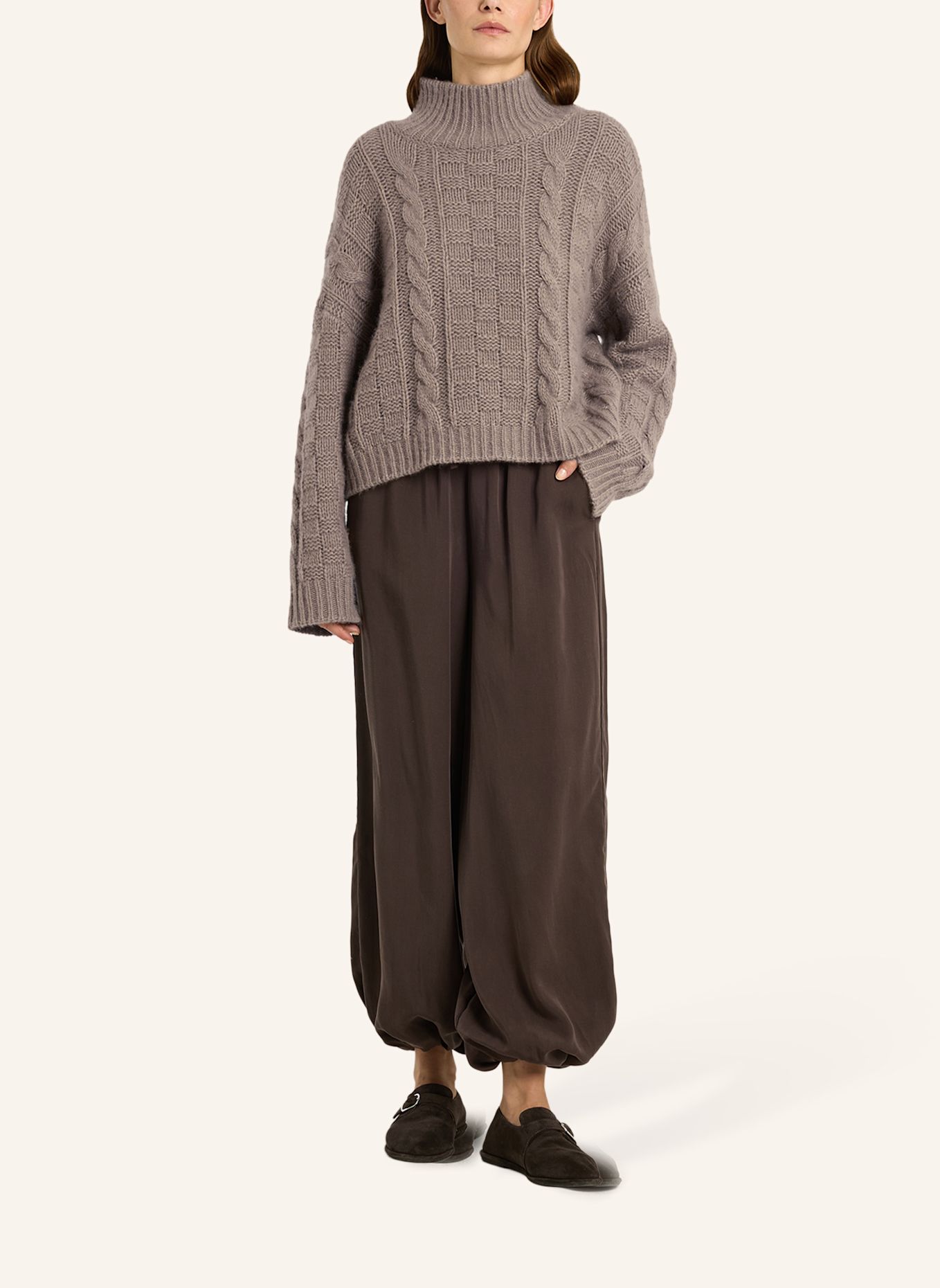 LU REN Pullover JADE aus Kaschmir und Seide: BEIGE