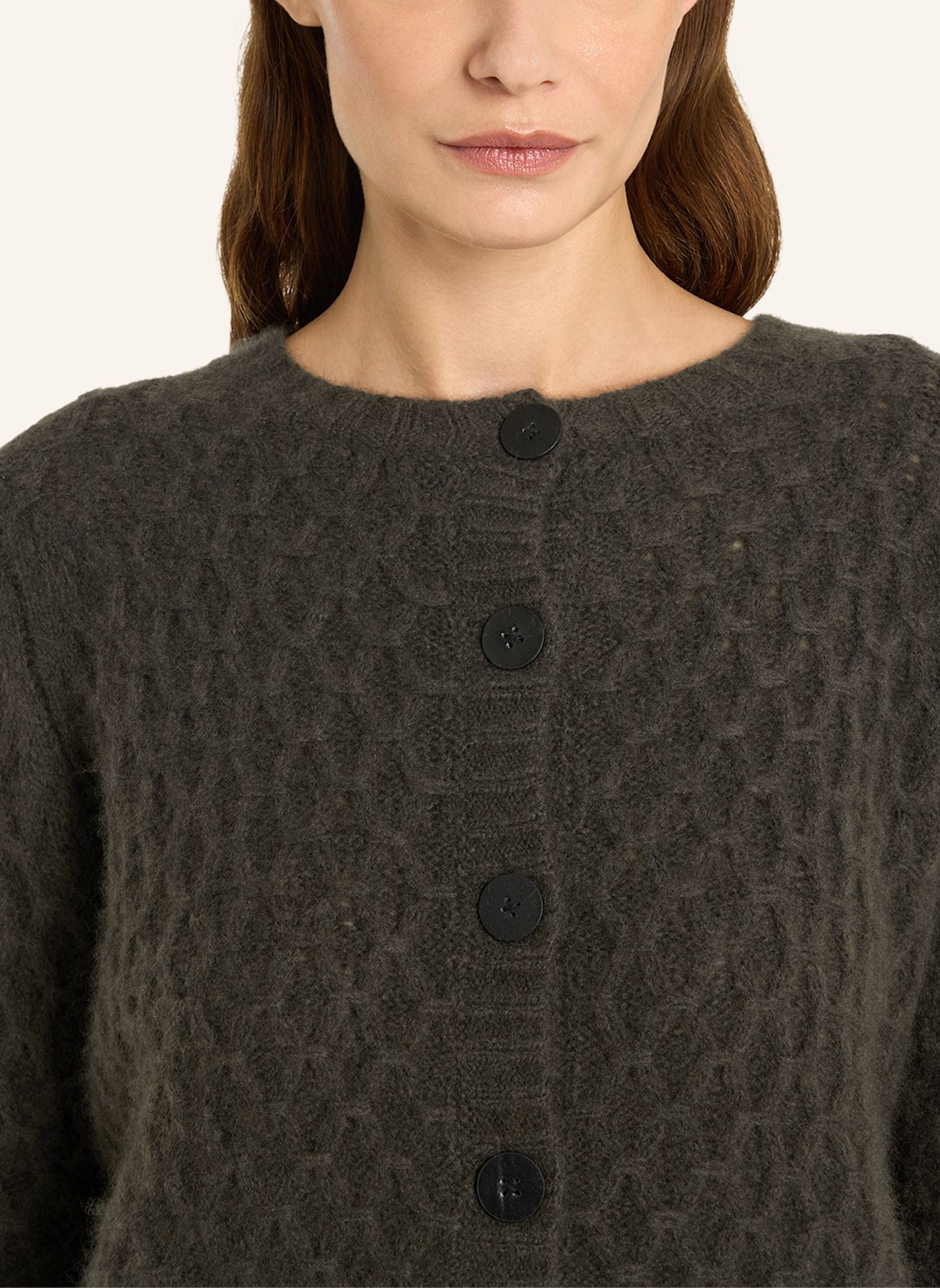 LU REN Cardigan VANYA aus Kaschmir und Seide: KHAKI
