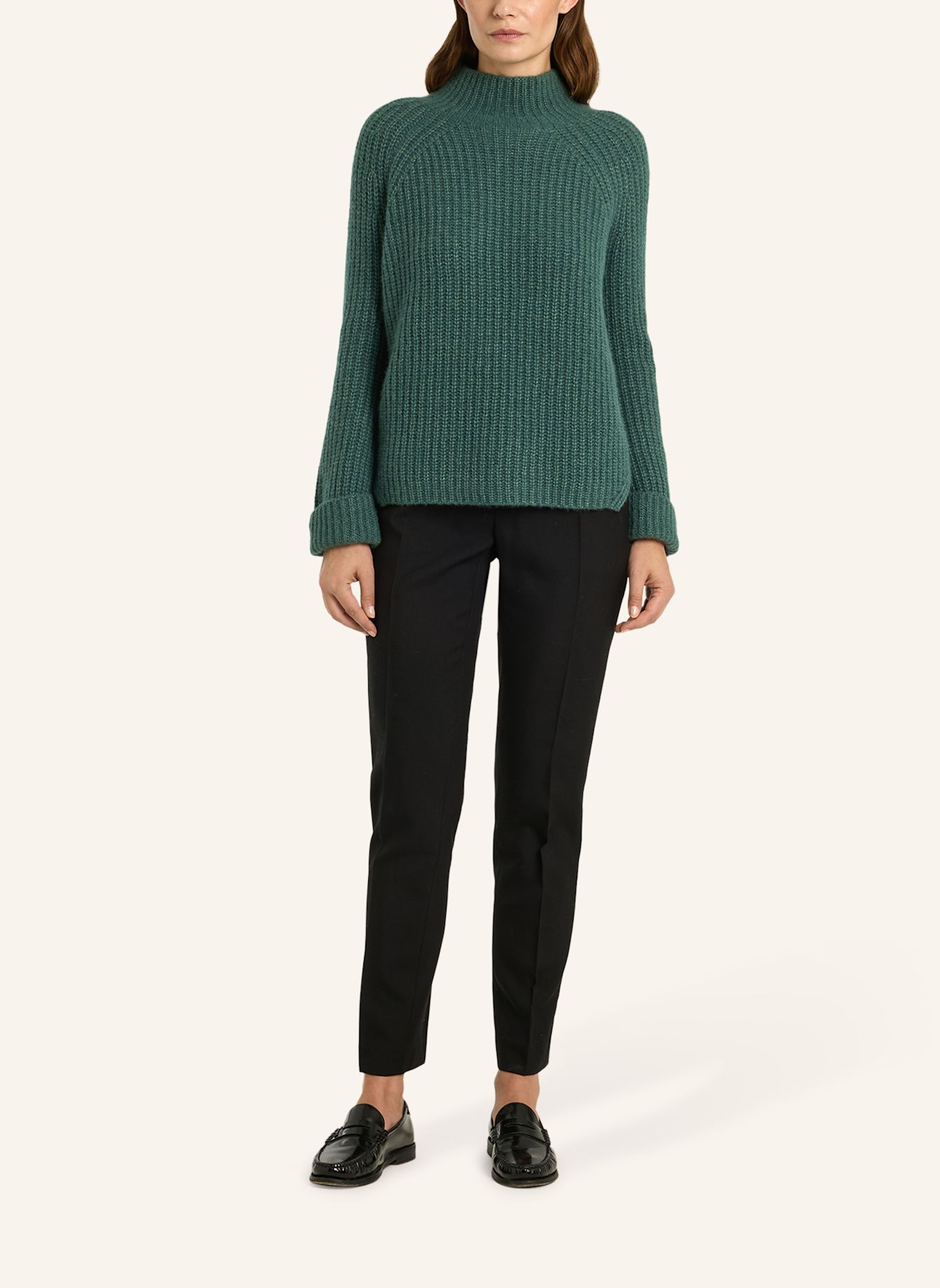 LU REN Pullover YUNA aus Kaschmir und Seide: GRÜN