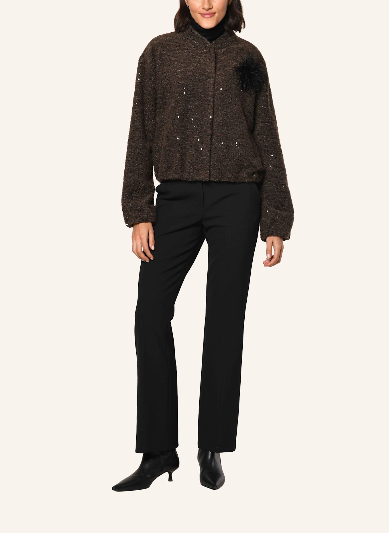 White Label Jacke Bouclé Jersey Blouson: BRAUN