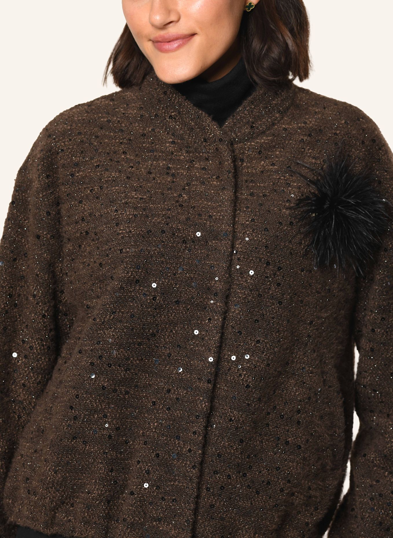 White Label Jacke Bouclé Jersey Blouson: BRAUN