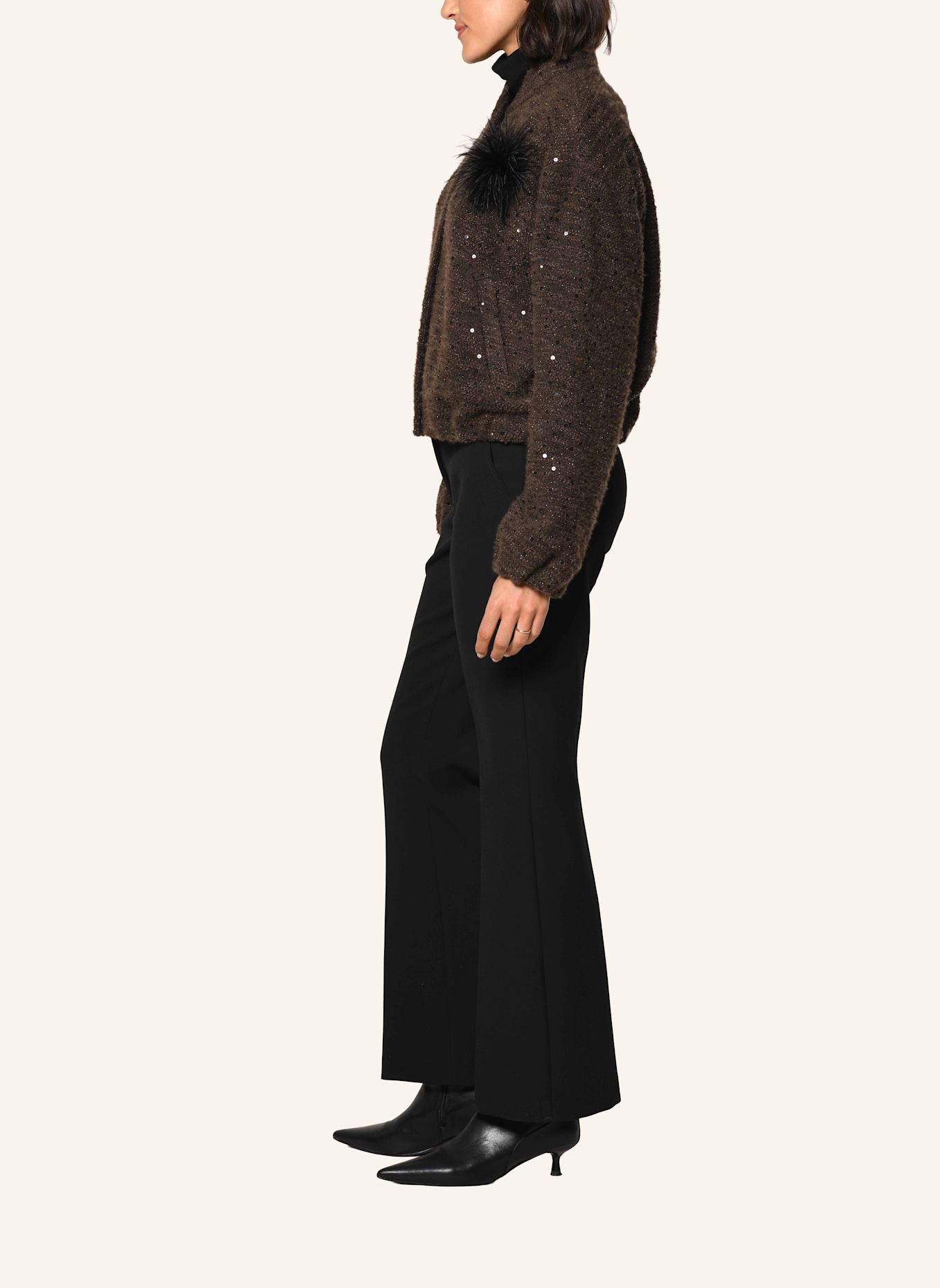 White Label Jacke Bouclé Jersey Blouson: BRAUN