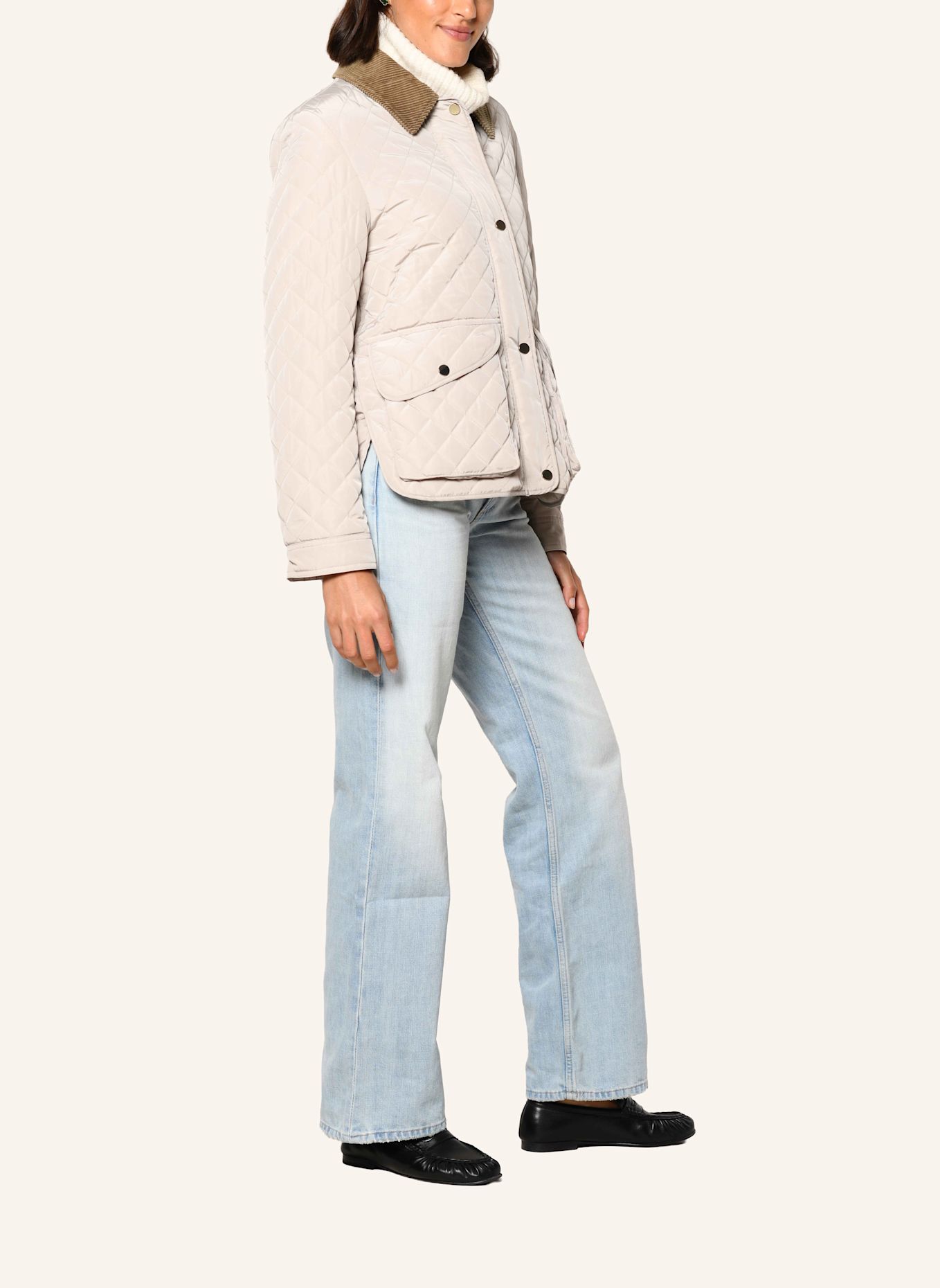 White Label Jacke Steppjacke mit Cordkragen: GRAU
