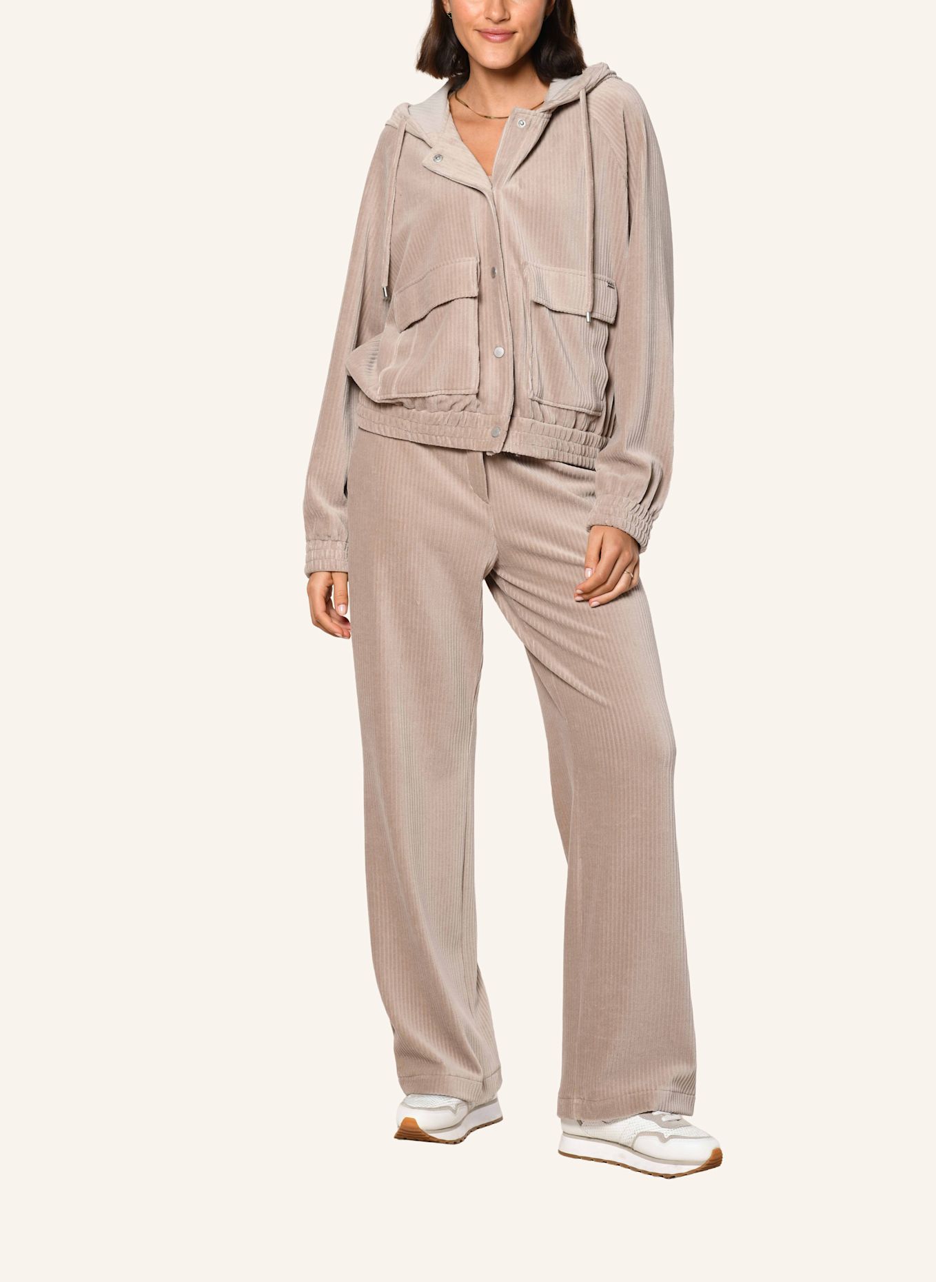 White Label Jacke Baumwoll Jersey Cord Blouson: BEIGE