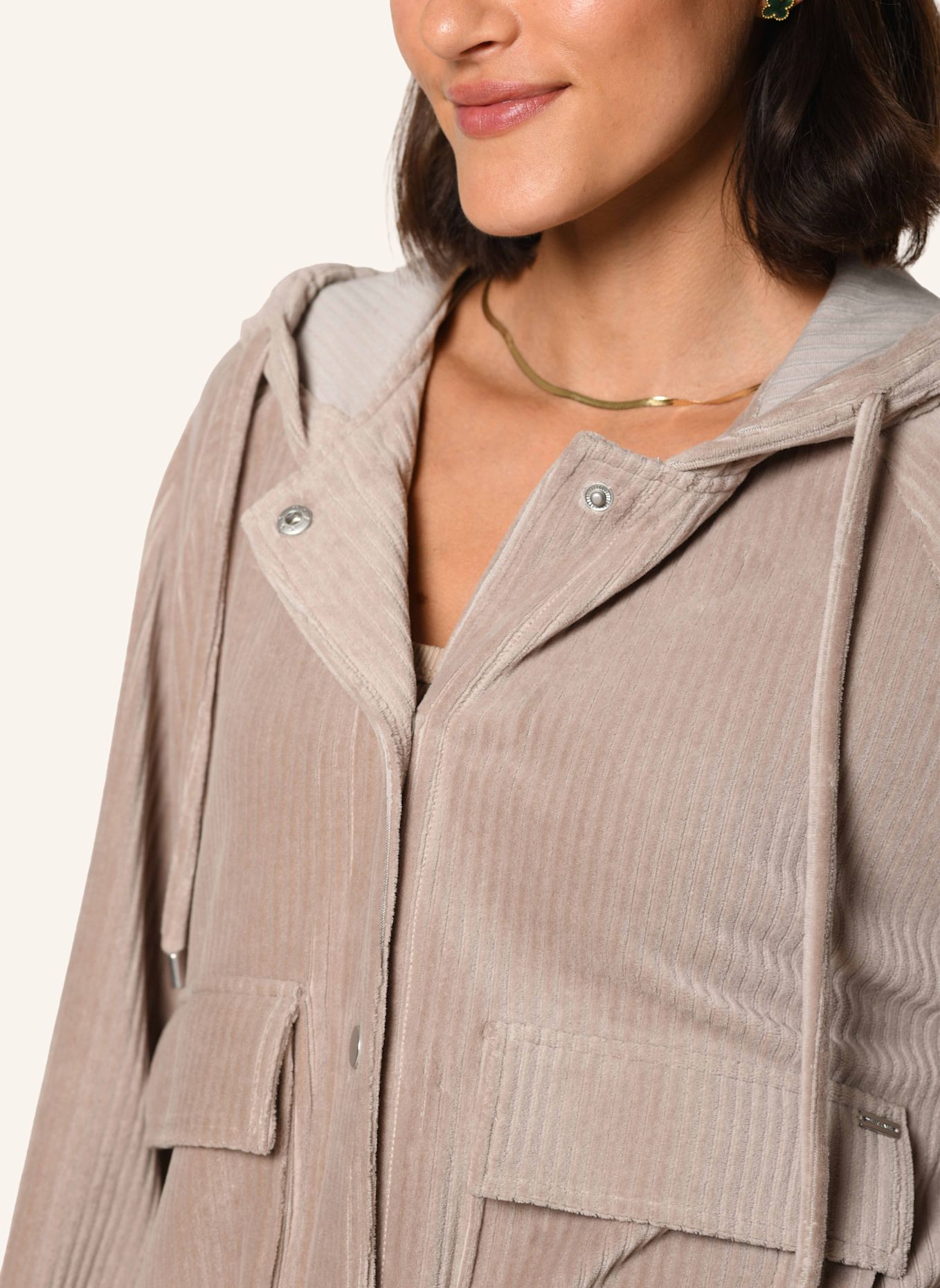 White Label Jacke Baumwoll Jersey Cord Blouson: BEIGE