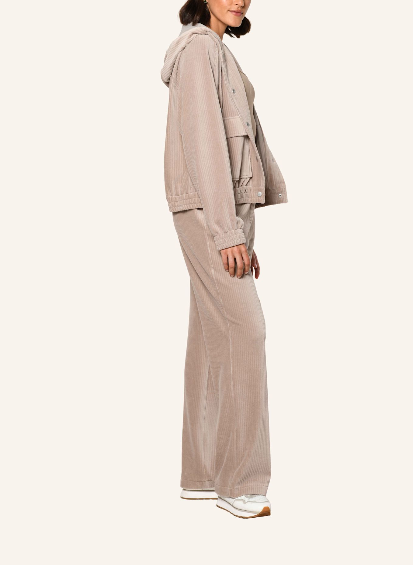 White Label Jacke Baumwoll Jersey Cord Blouson: BEIGE