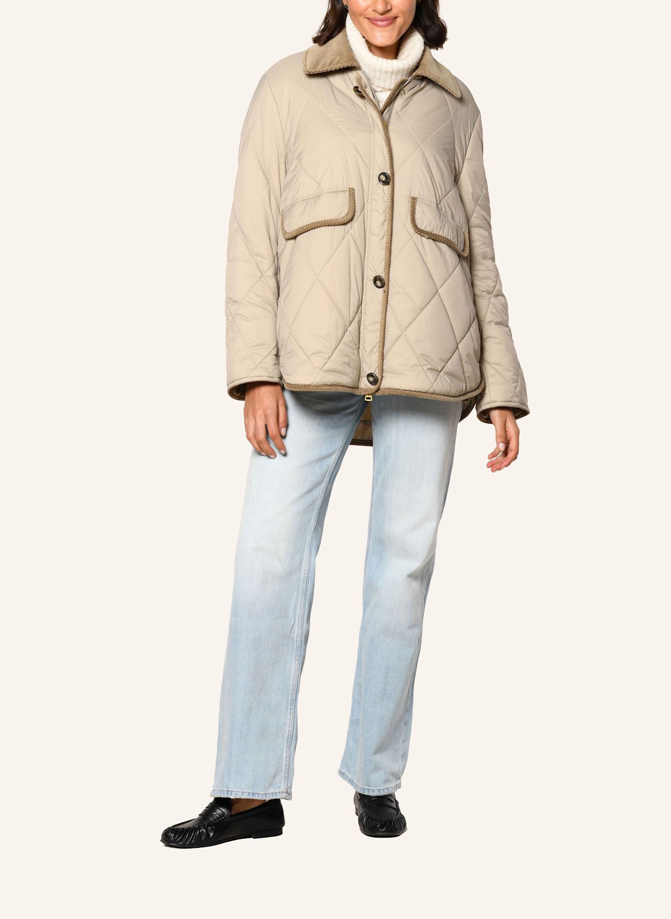 White Label Jacke Steppjacke mit Cordkragen: BEIGE