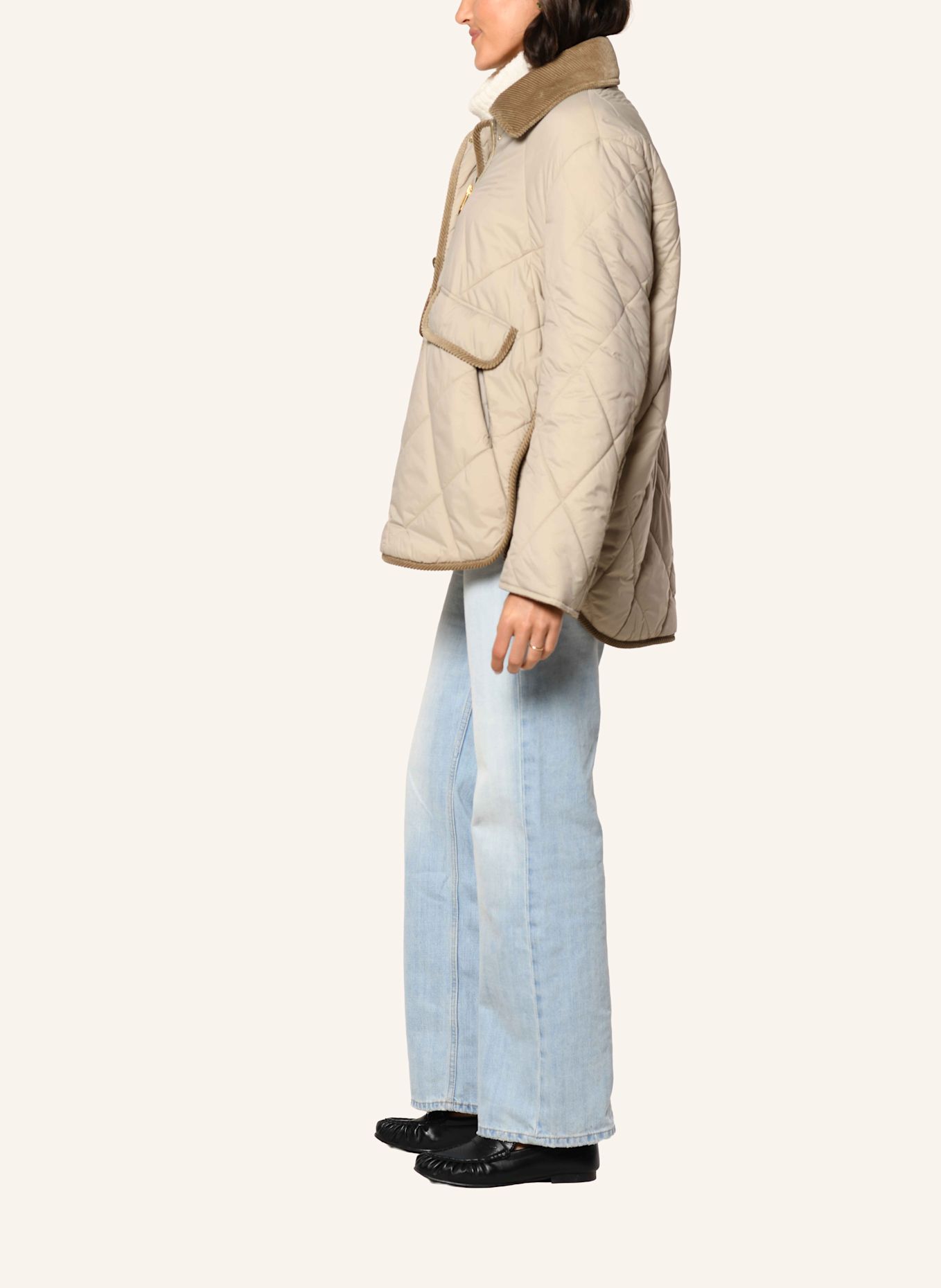 White Label Jacke Steppjacke mit Cordkragen: BEIGE