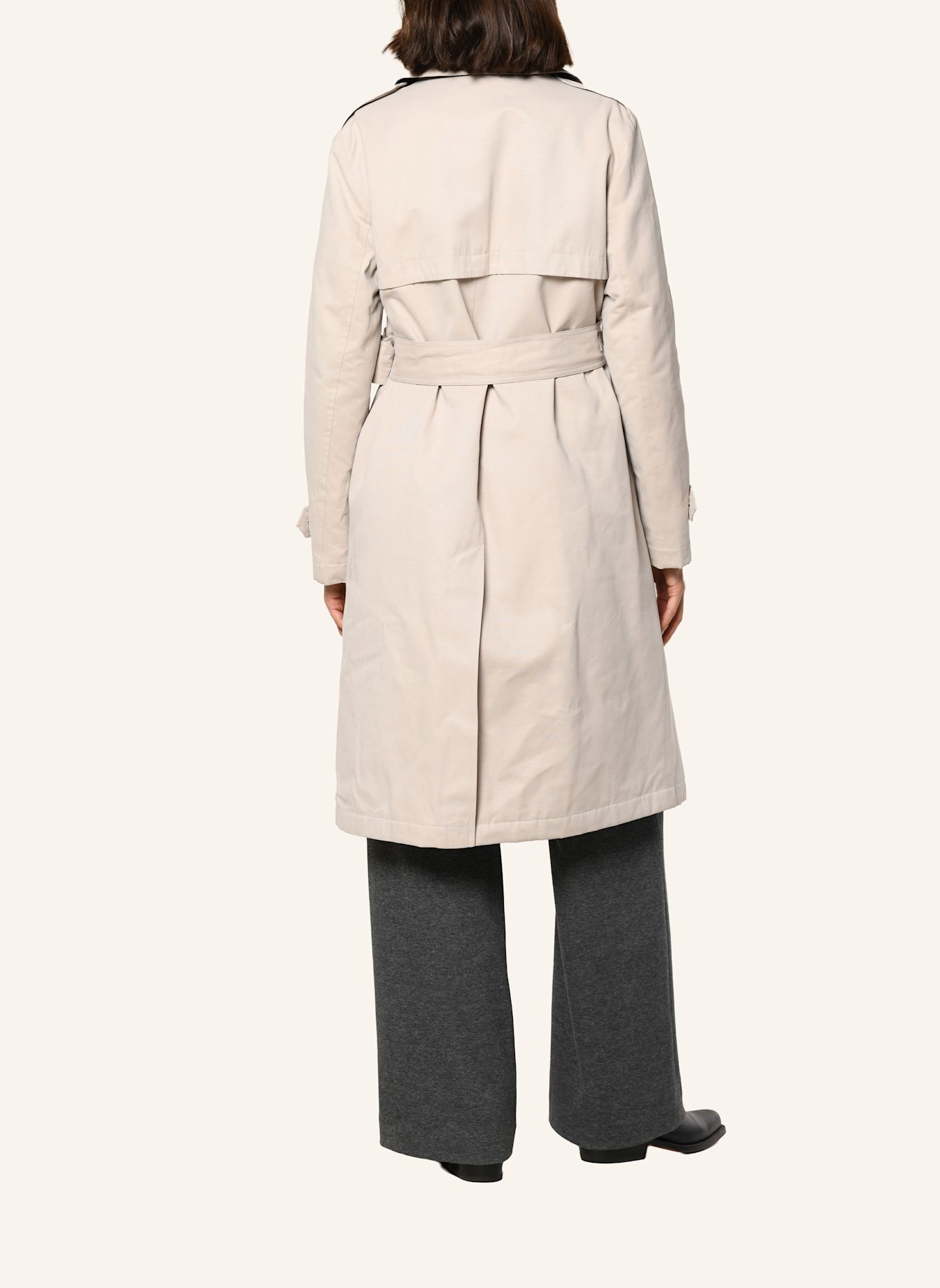 White Label Mantel Baumwoll Trenchcoat: BEIGE