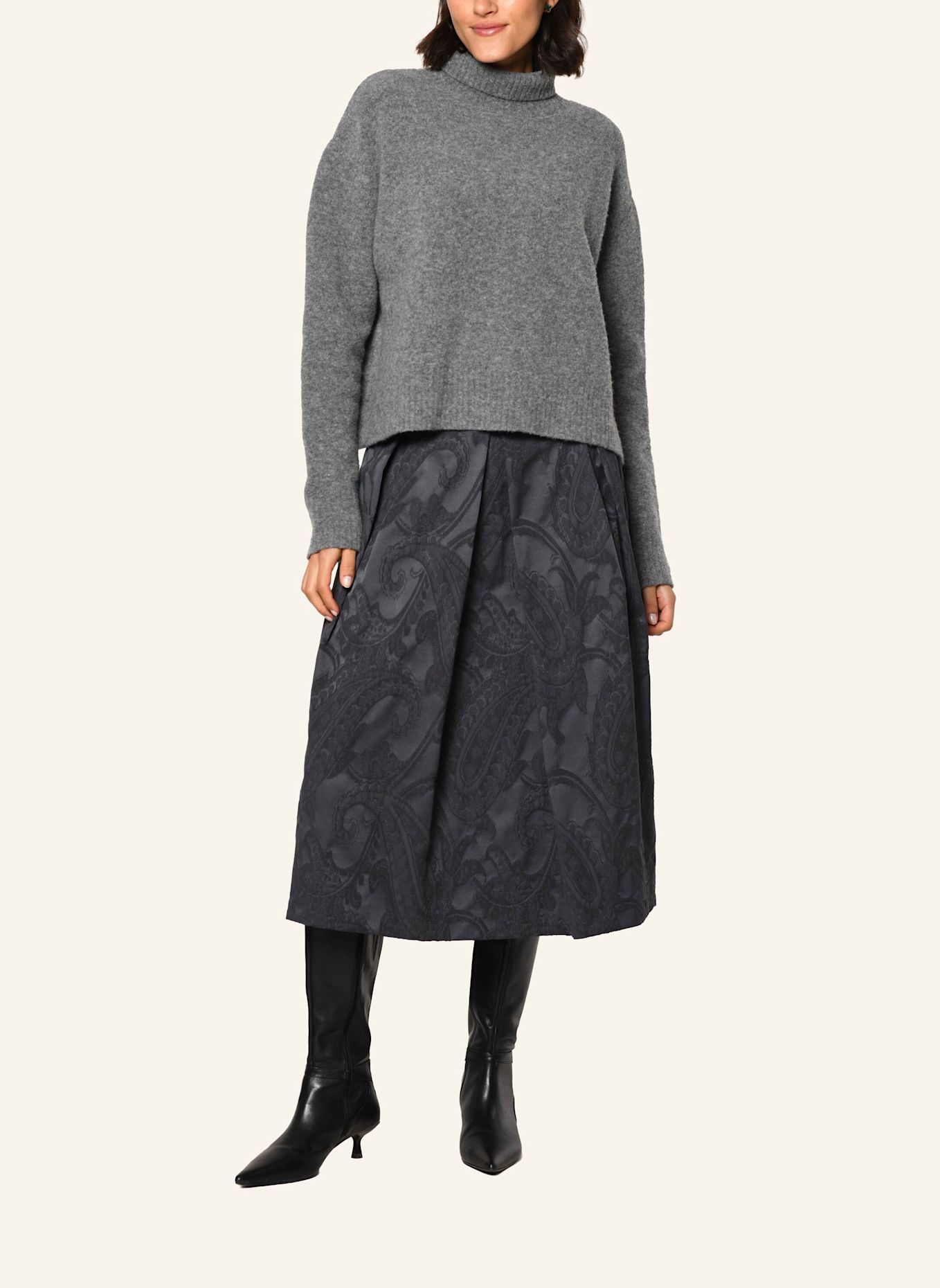 White Label Rock Jacquard Baumwoll Rock: DUNKELBLAU