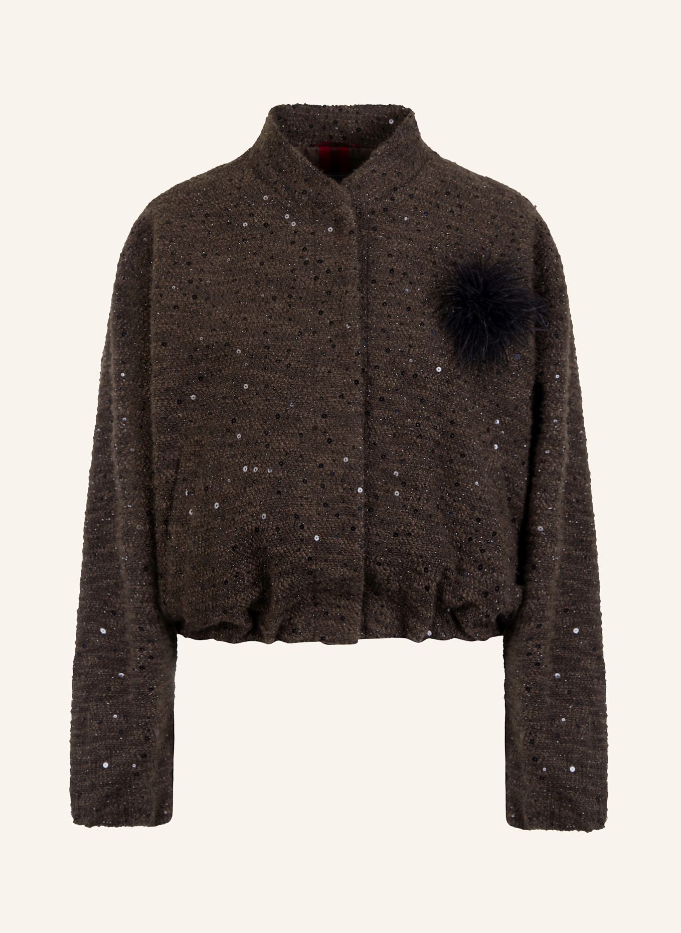 White Label Jacke Bouclé Jersey Blouson: BRAUN
