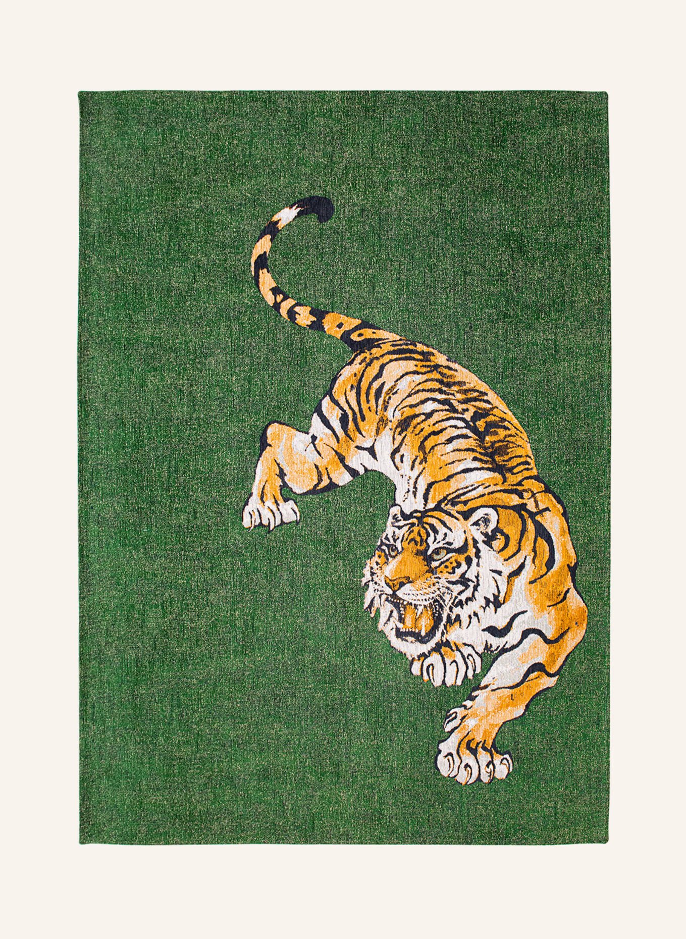 louis de poortere Tapijt POP TIGER GREEN ON FIRE: GROEN