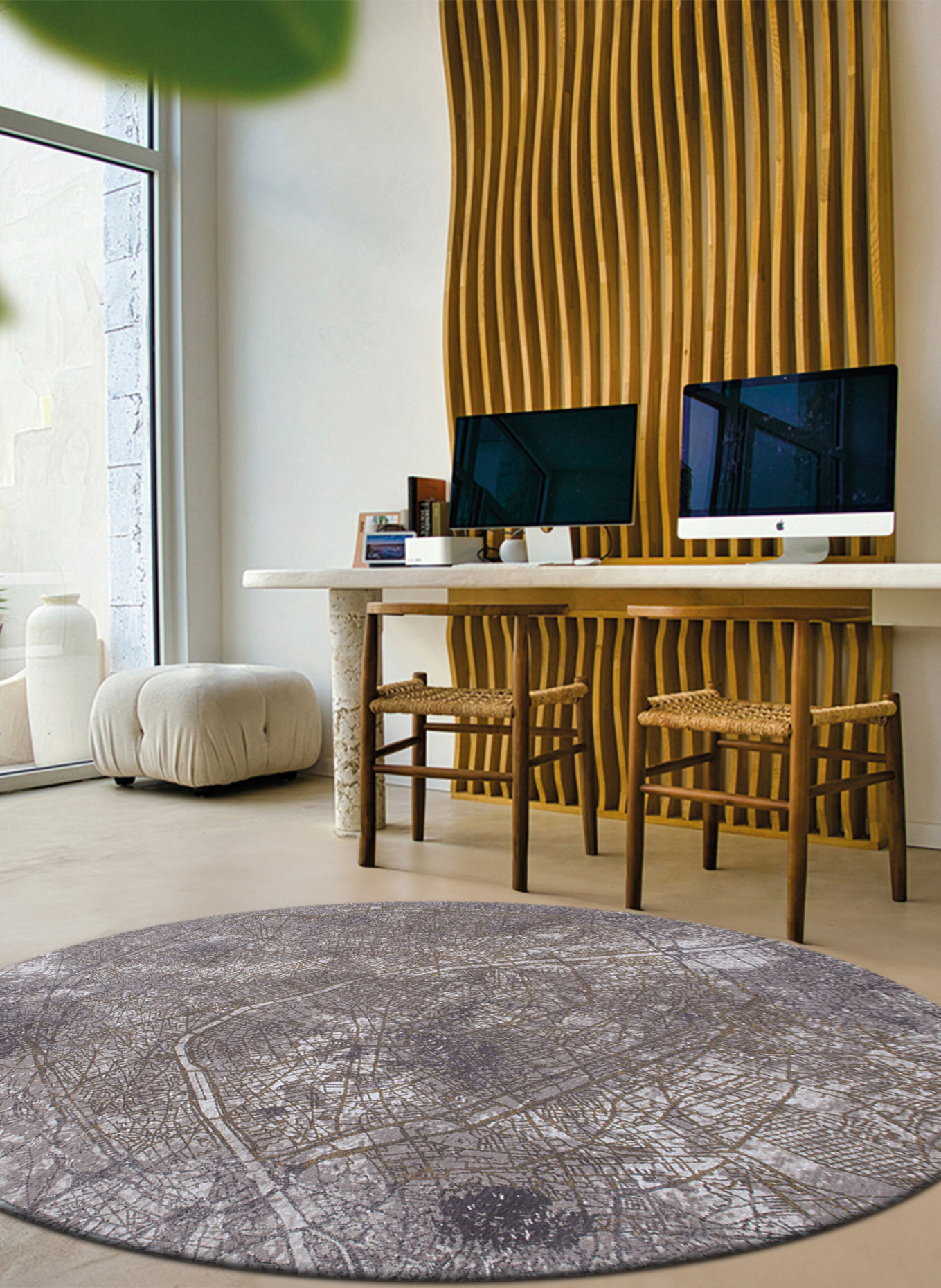 louis de poortere CITIES PARIS SPACE TRIP Rug: GRAY