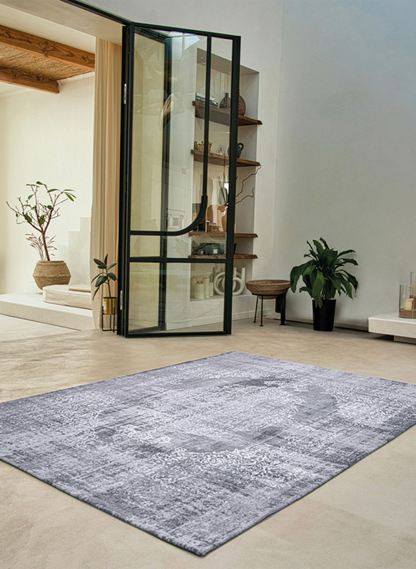 louis de poortere FADING WORLD KIRMAN Rug: GRAY