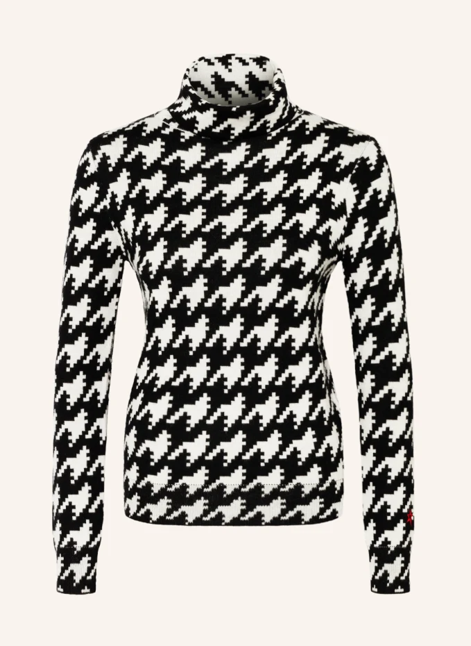 PERFECT MOMENT Rollkragenpullover HOUNDSTOOTH aus Merinowolle