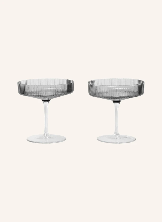 Ferm LIVING 2er-Set Champagnergläser RIPPLE