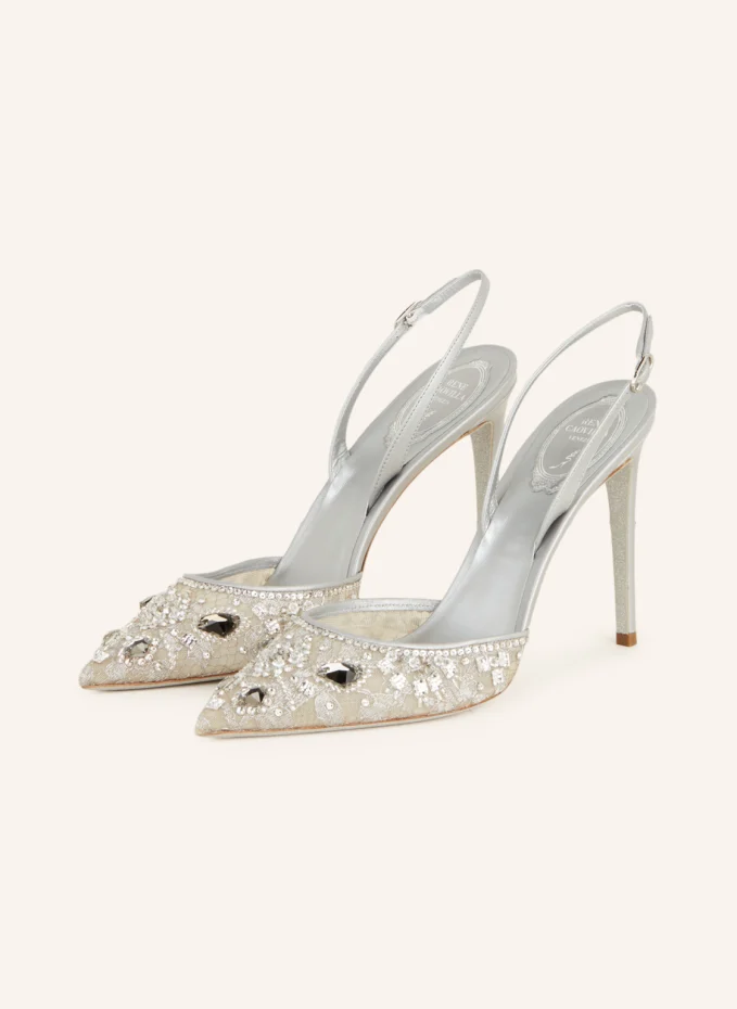 RENE CAOVILLA Slingpumps mit Schmucksteinen