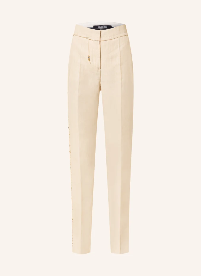 JACQUEMUS Hose LE PANTALON TIBAU BRODE mit Leinen