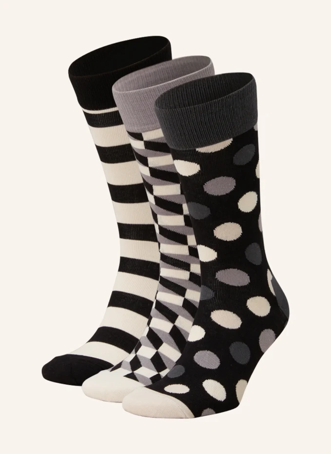 Happy Socks 4er-Pack Strümpfe CLASSIC BLACK & WHITE mit Geschenkbox