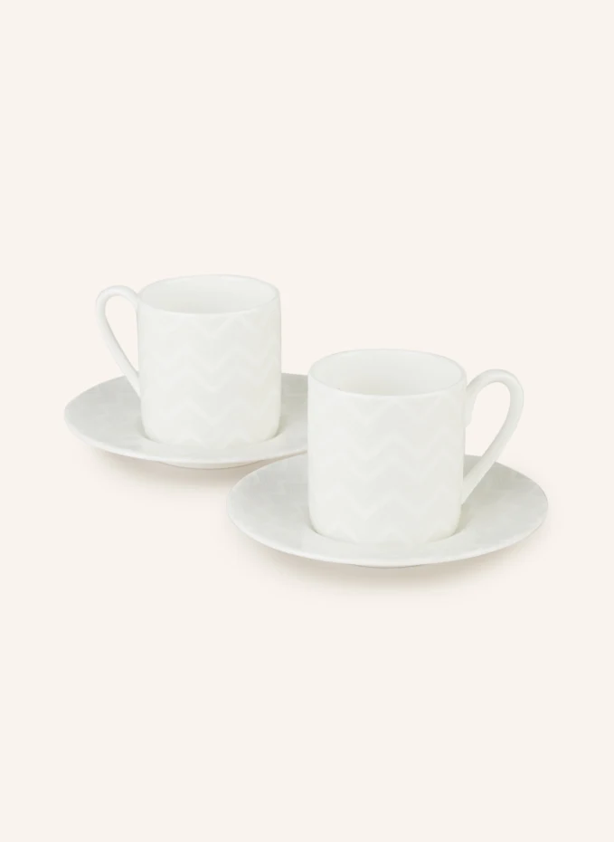 MISSONI Home 2er-Set Espressotassen ZIG ZAG mit Untertasse