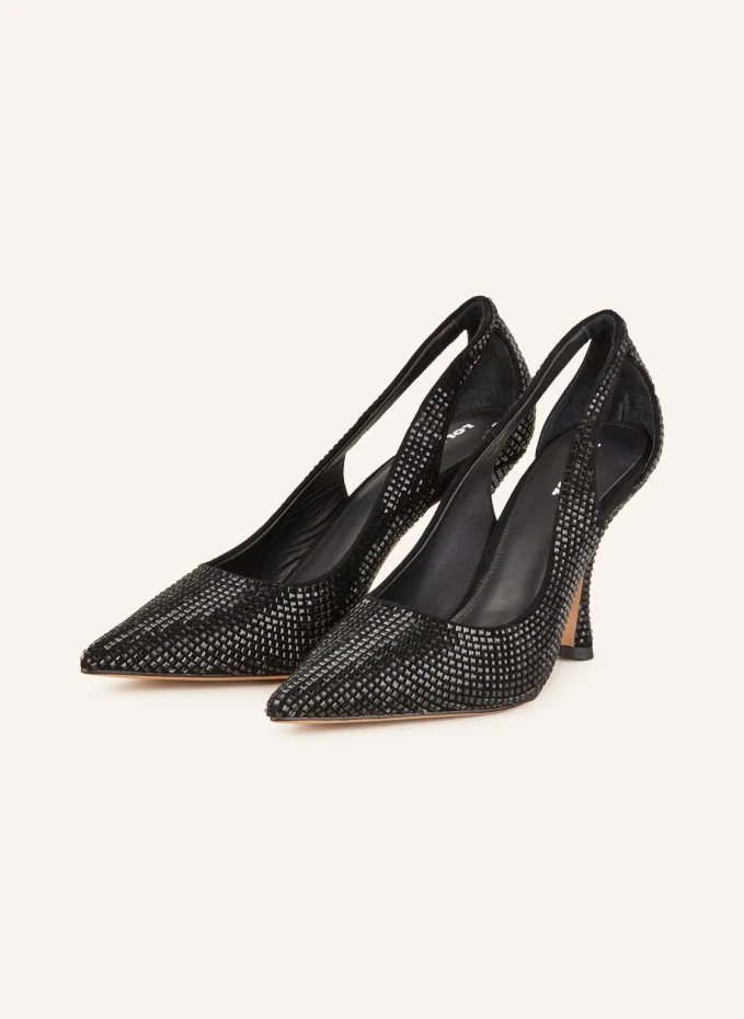 Lola Cruz Pumps mit Schmucksteinen und Cut-outs