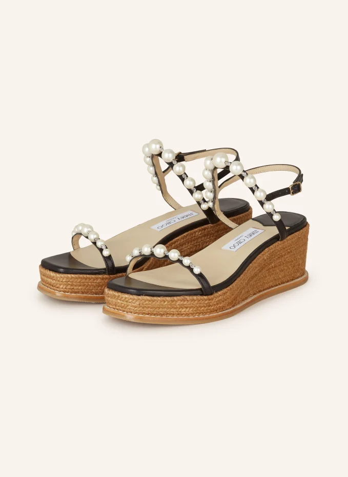 JIMMY CHOO Wedges AMATUUS 60 mit Schmuckperlen