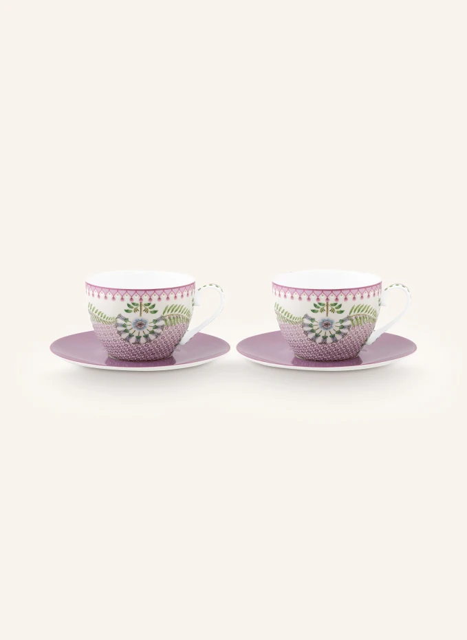 PIP studio 2er-Set Kaffeetassen LOTUS mit Untertassen