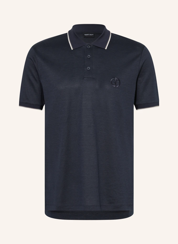 GIORGIO ARMANI Strick-Poloshirt mit Seide und Leinen